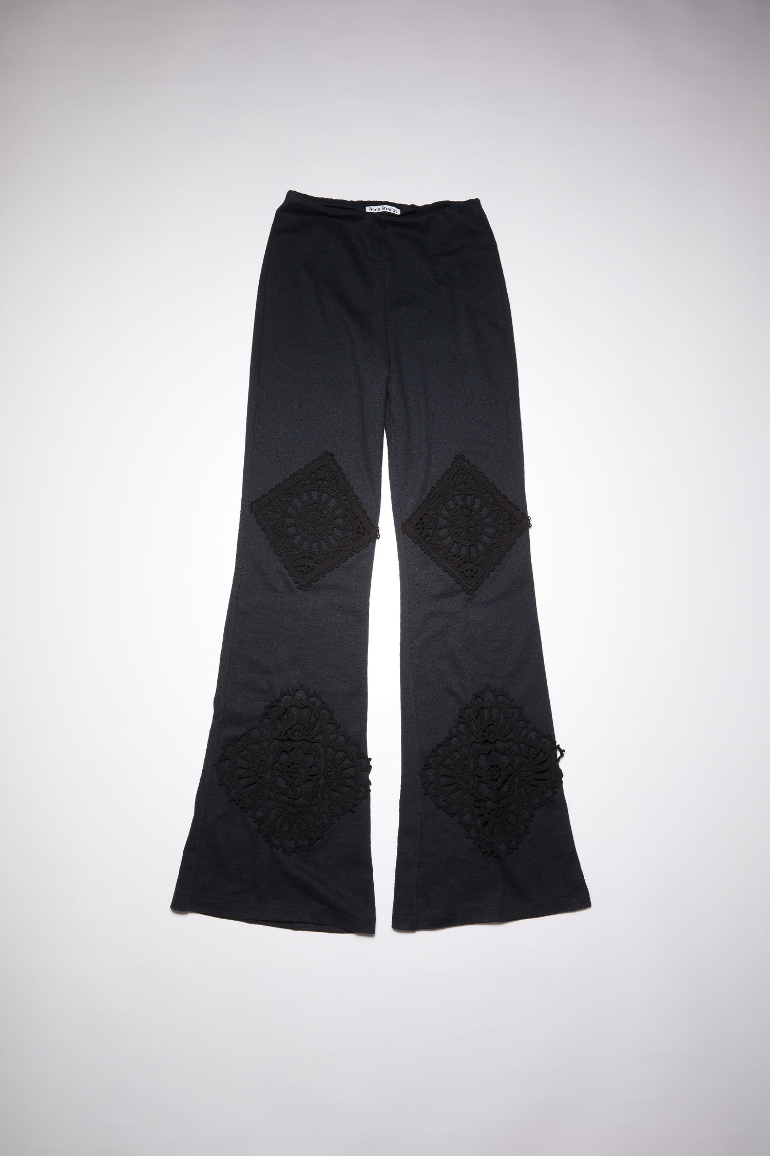 black crochet pants