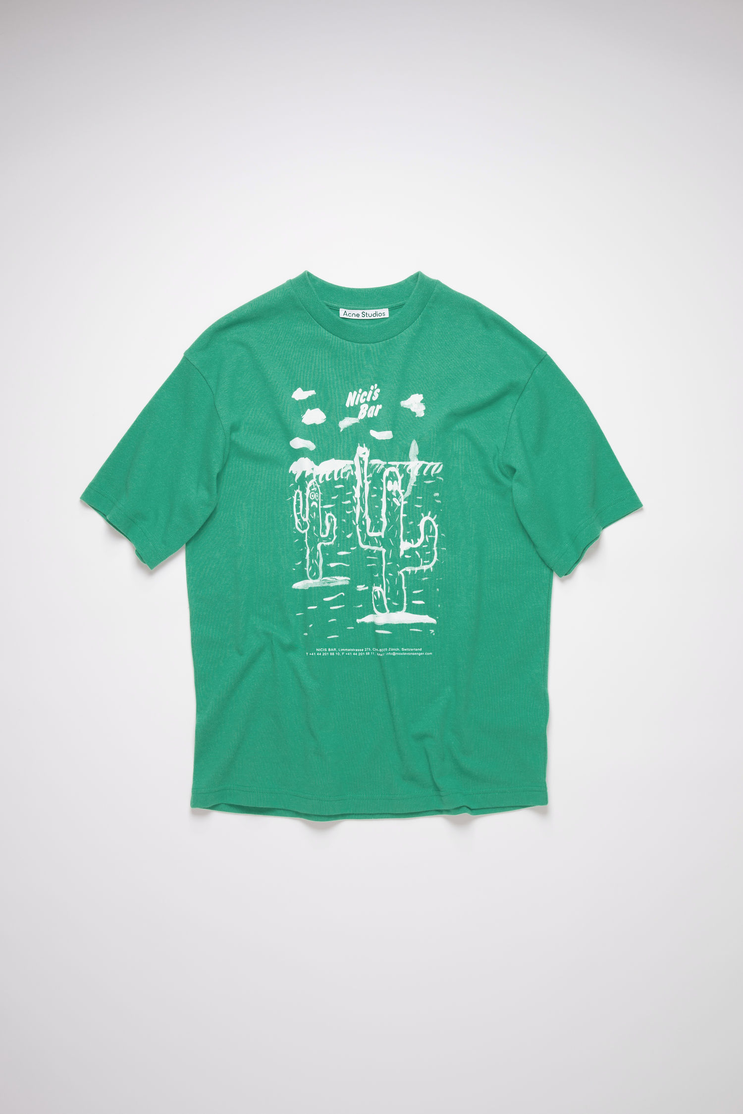acne studios printed t shirt emerald green