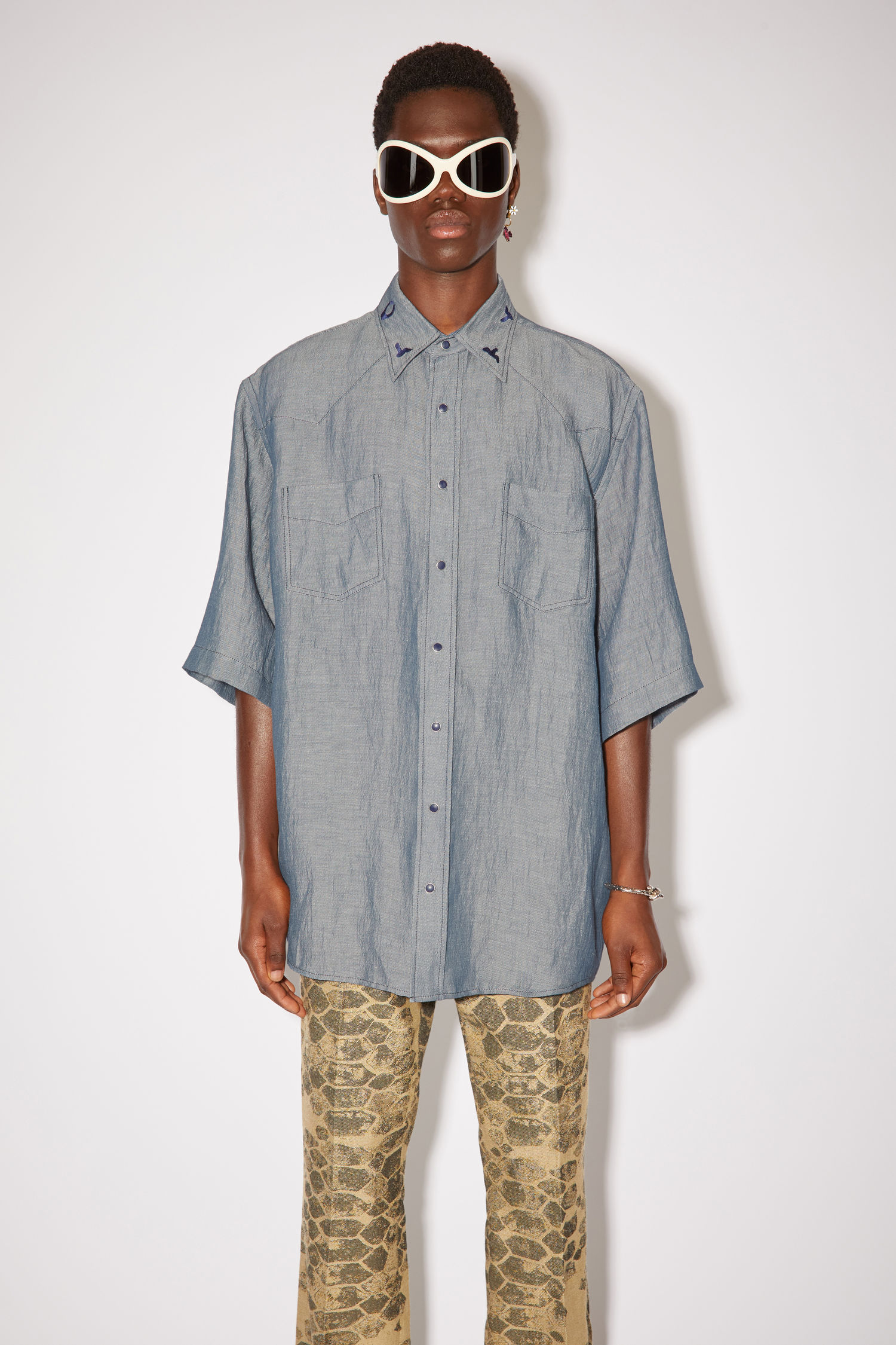 Short sleeve shirt - Faded indigo