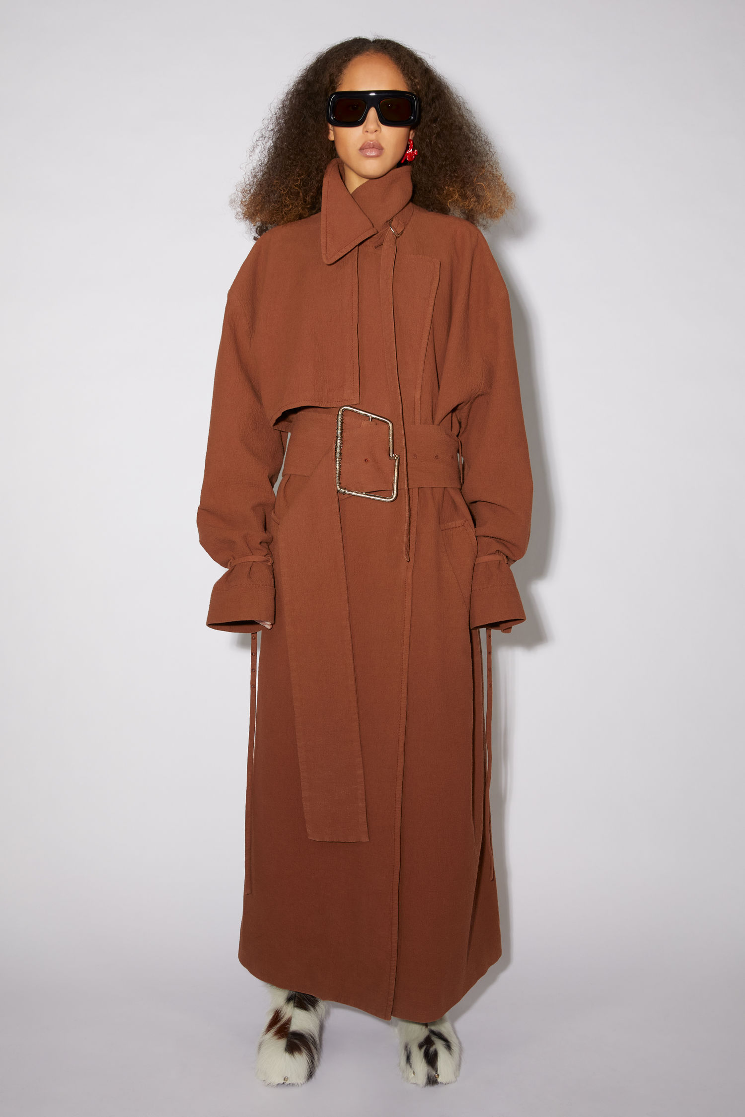 아크네 스튜디오 트렌치 코트 Acne Studios Belted trench coat - Walnut brown