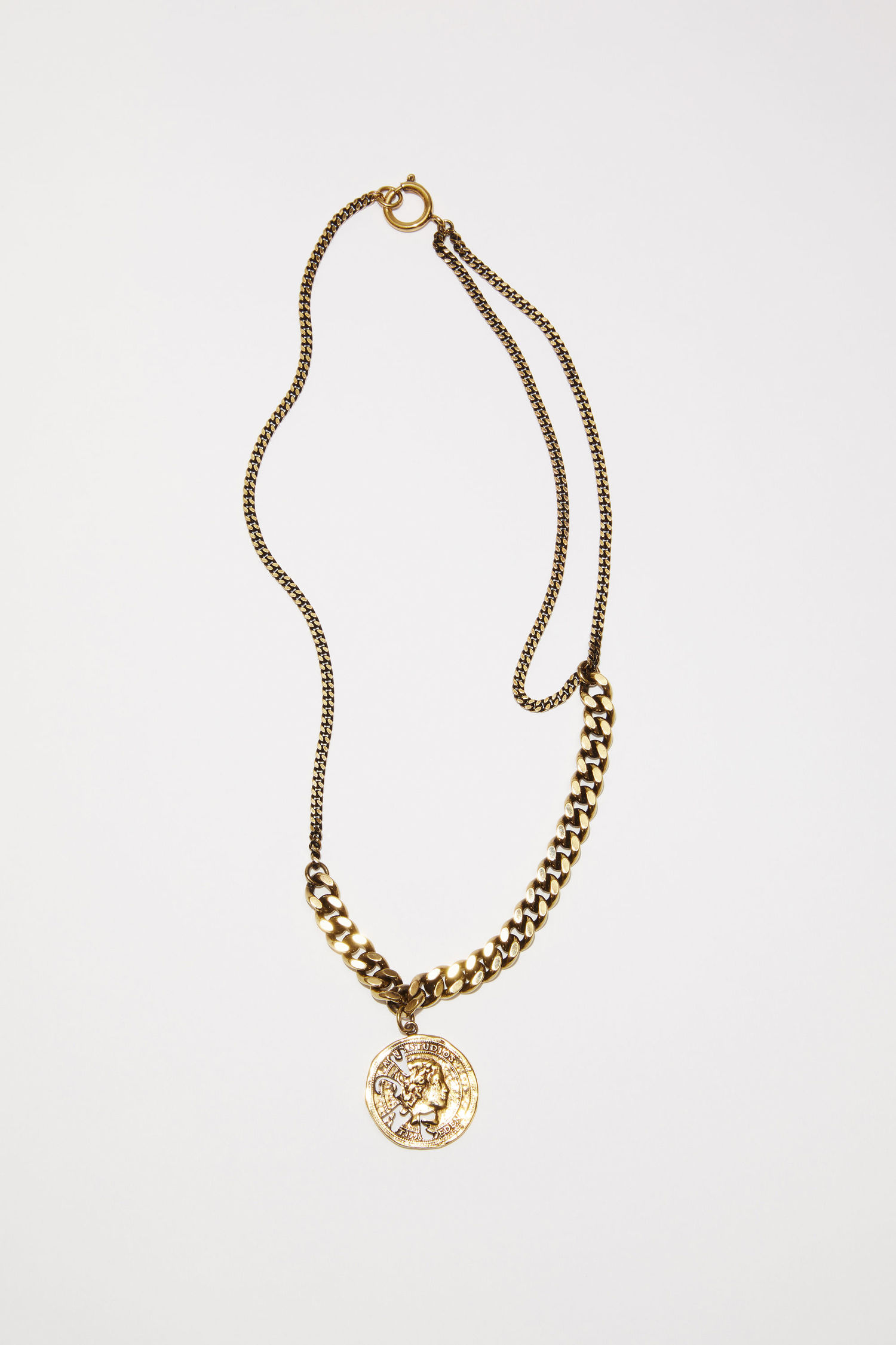 Long coin necklace - Antique gold