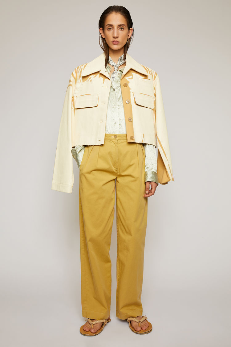 Acne Studios Pleated Twill Trousers Almond Beige | ModeSens