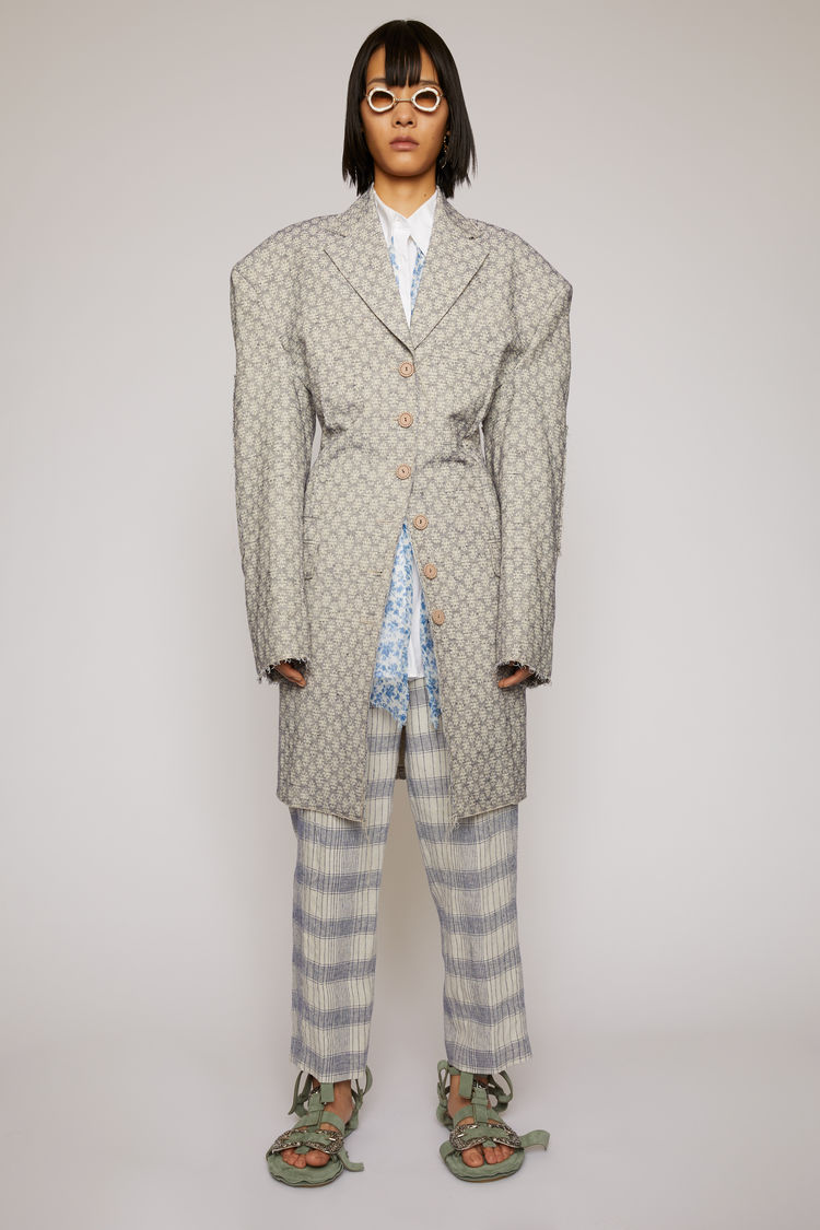Acne Studios Flower-jacquard Coat Ink 