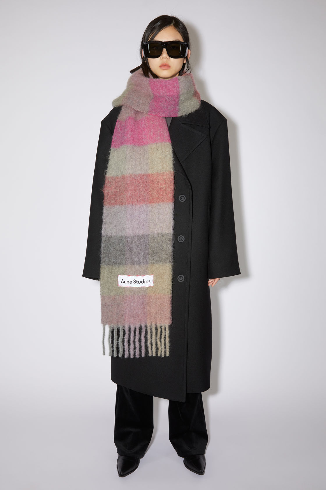 Acne Studios - Large check scarf Fuchsia/lilac/pink