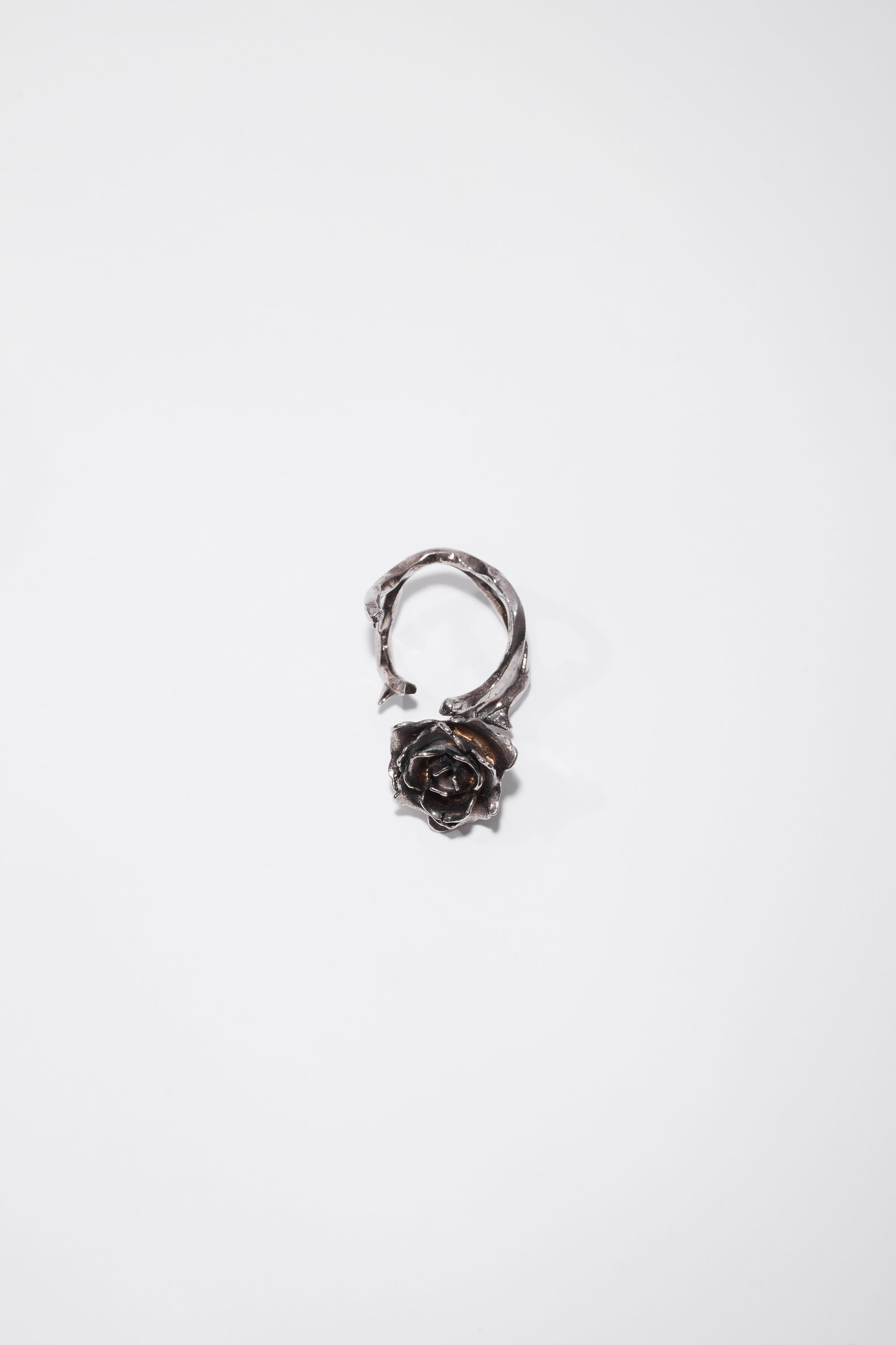 Acne Studios Thorned Rose Ring In White | ModeSens