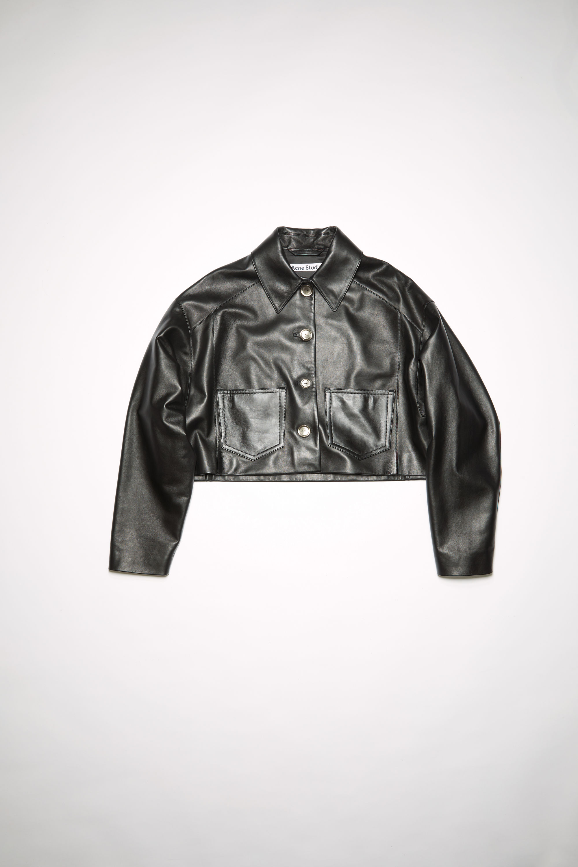 acne cropped leather jacket