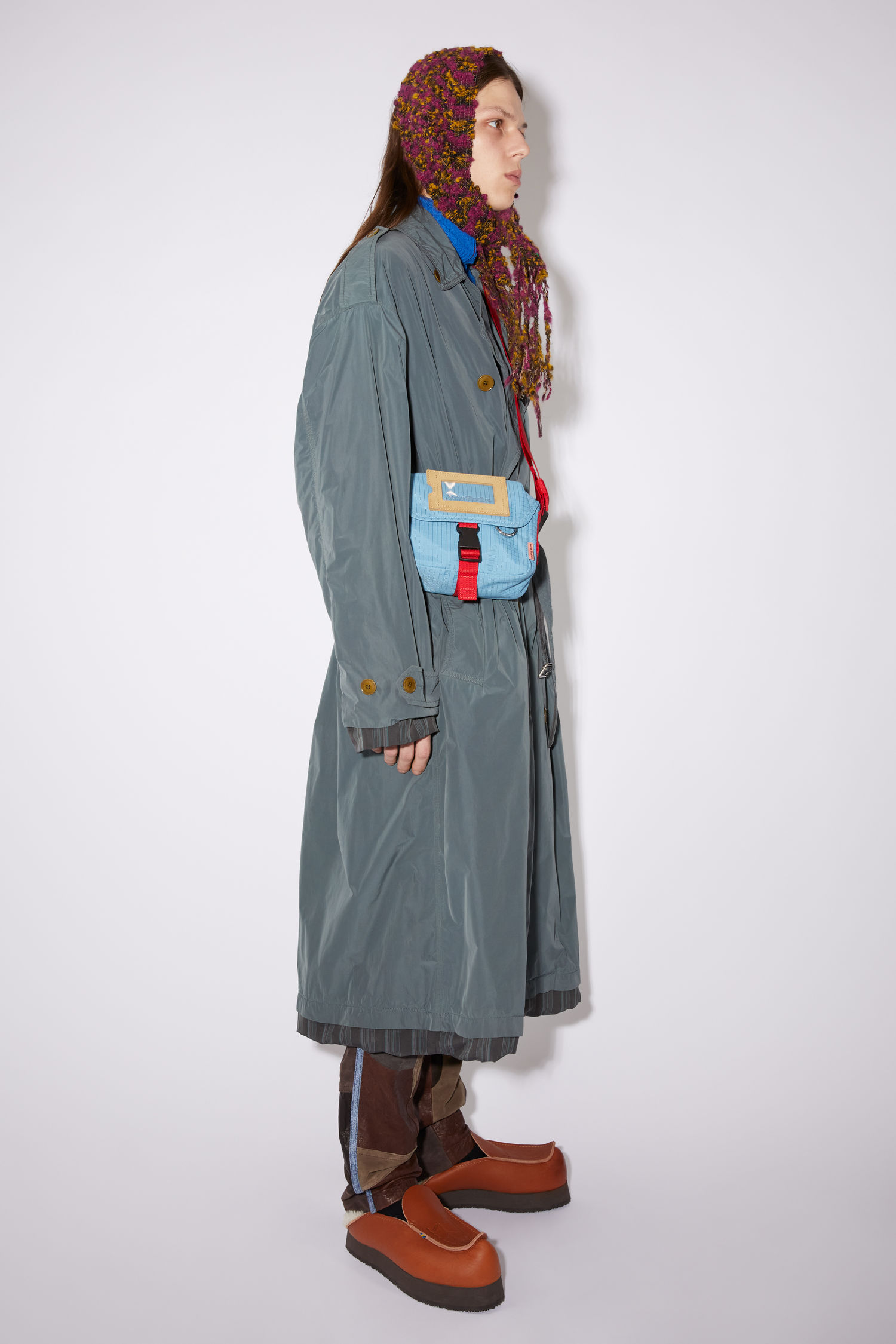 Acne Studios MINI NYLON MESSENGER BAG Pale blue/red