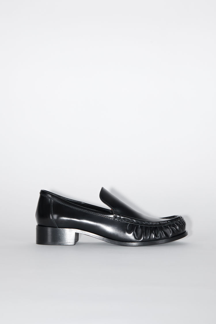 Acne Studios Block-heel Leather Loafers In Black