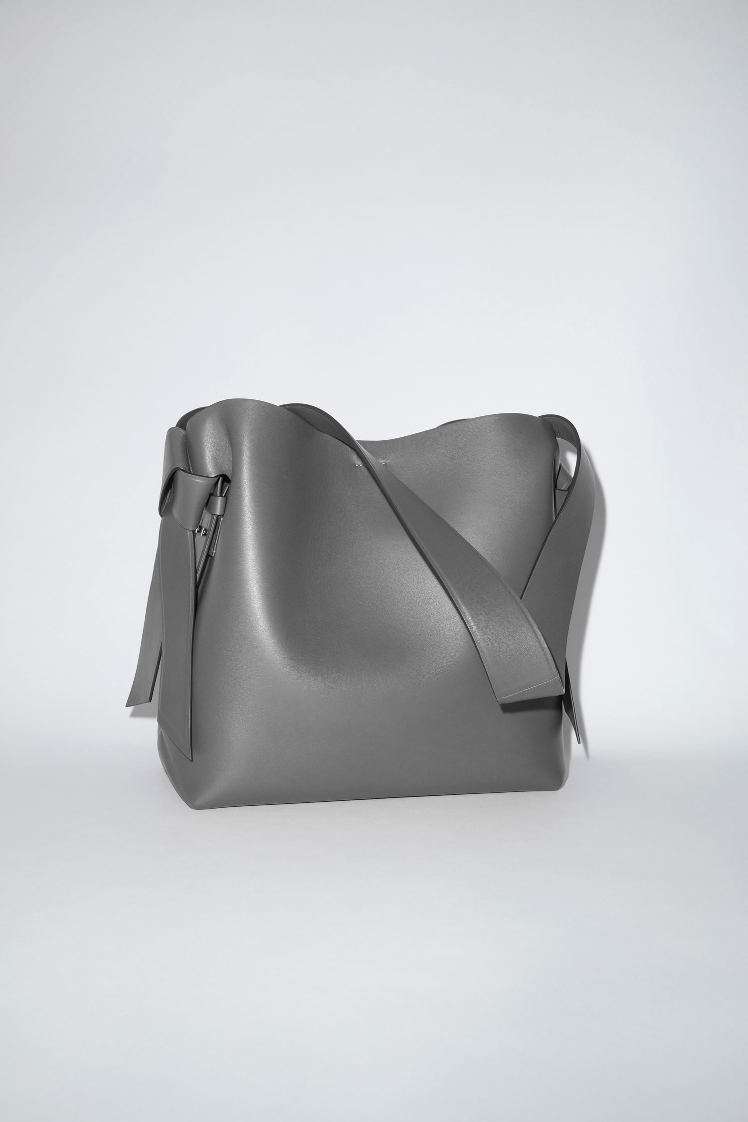 dark grey leather bag