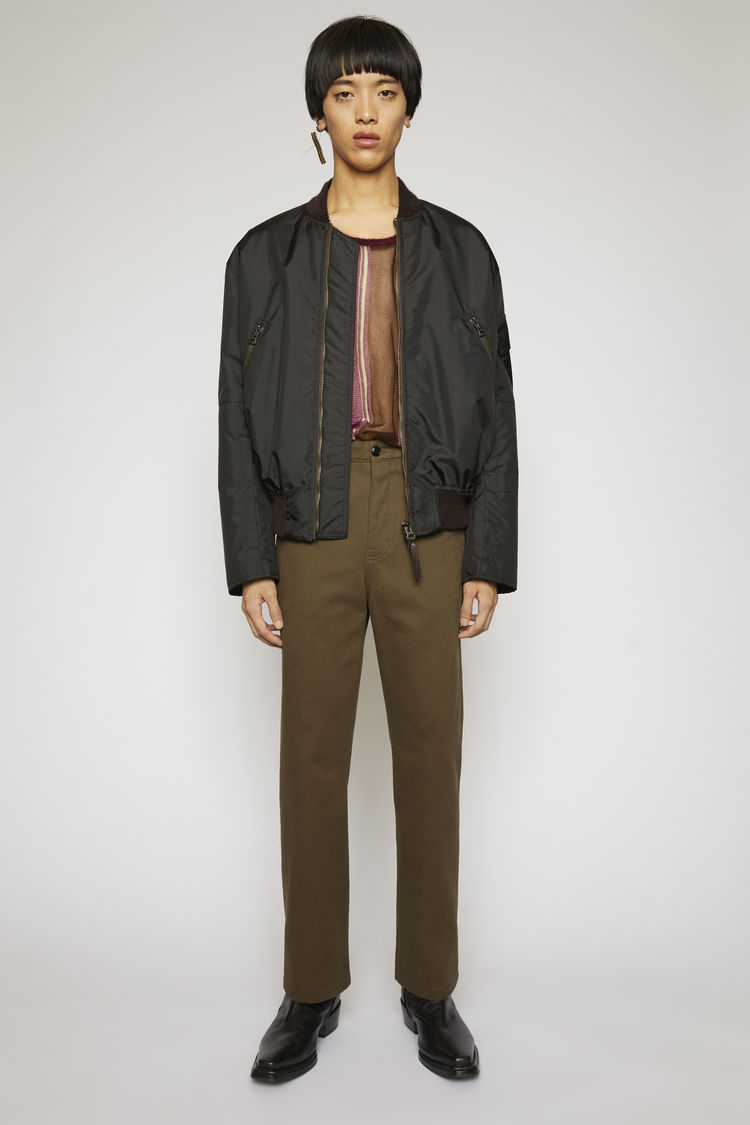 ACNE STUDIOS Cotton twill trousers Forest green