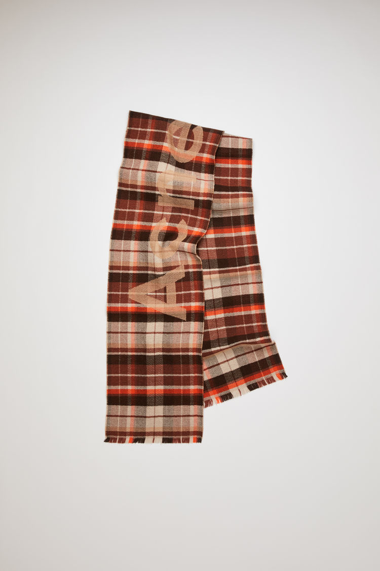 acne studios checked logo scarf