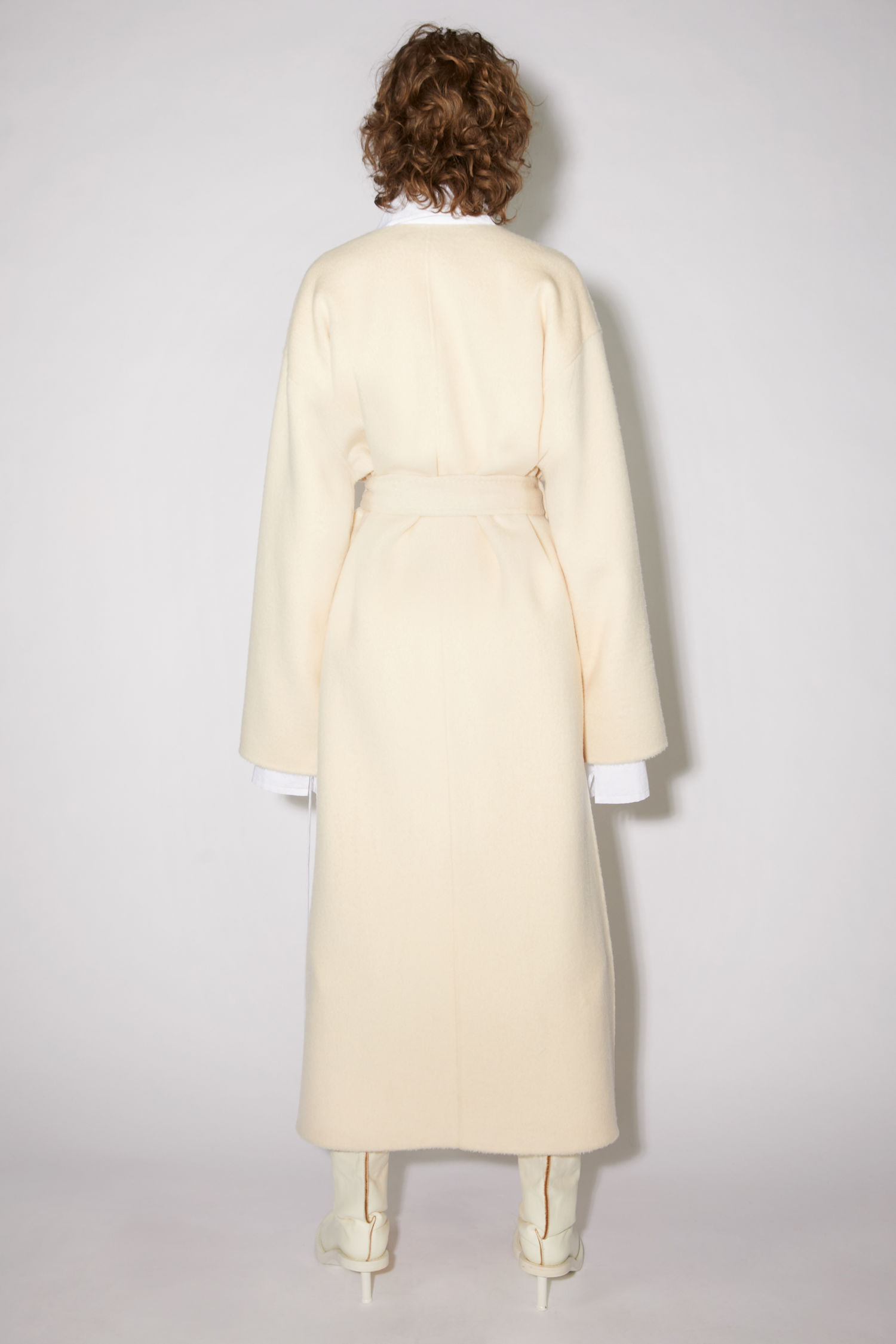 collarless long coat