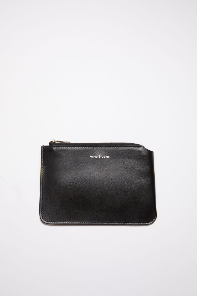 Acne Studios Leather Zip Wallet In Black