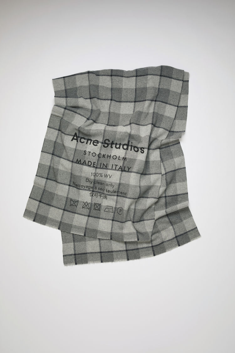 acne studios checked logo scarf