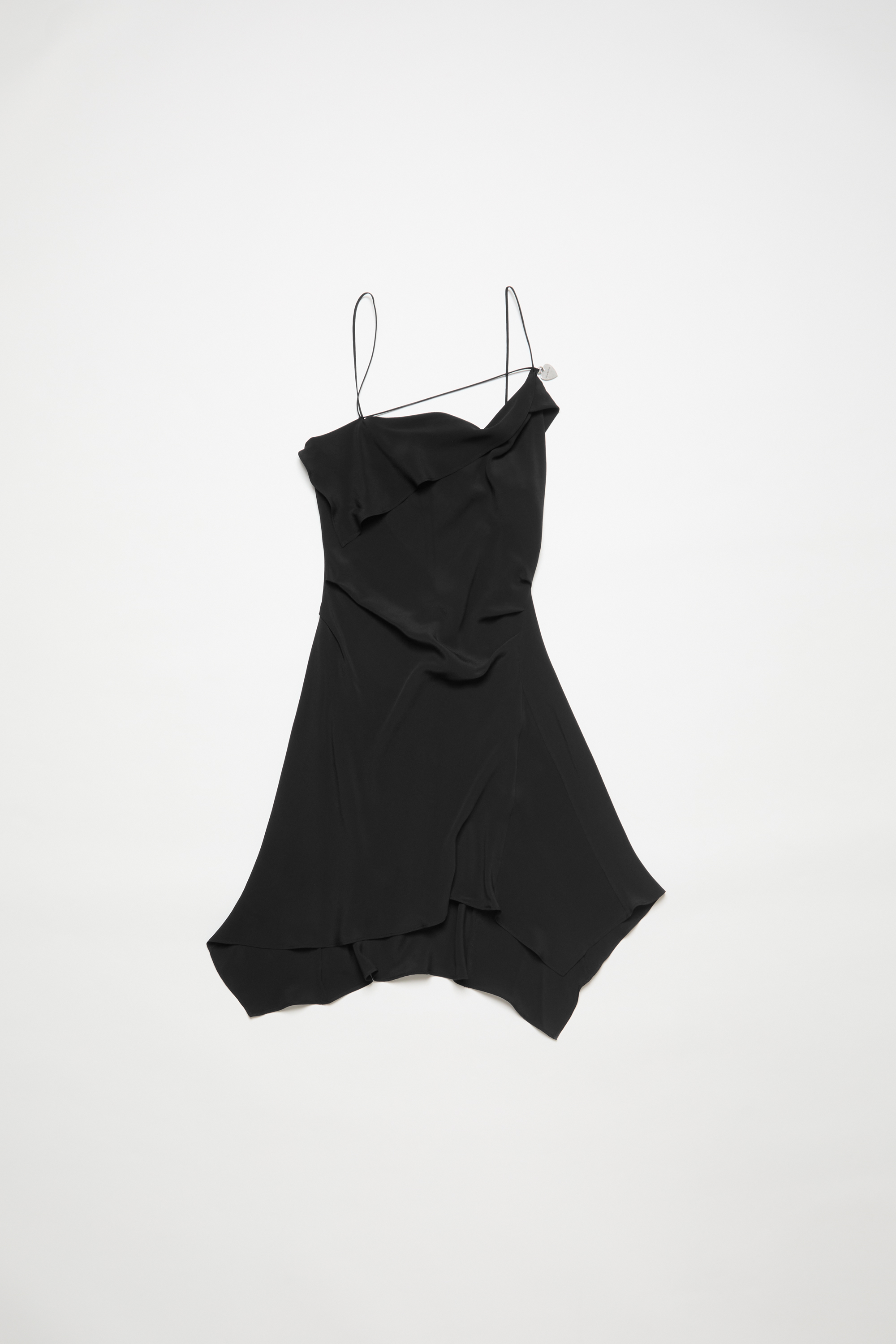 Acne Studios Draped Asymmetric Minidress In Black