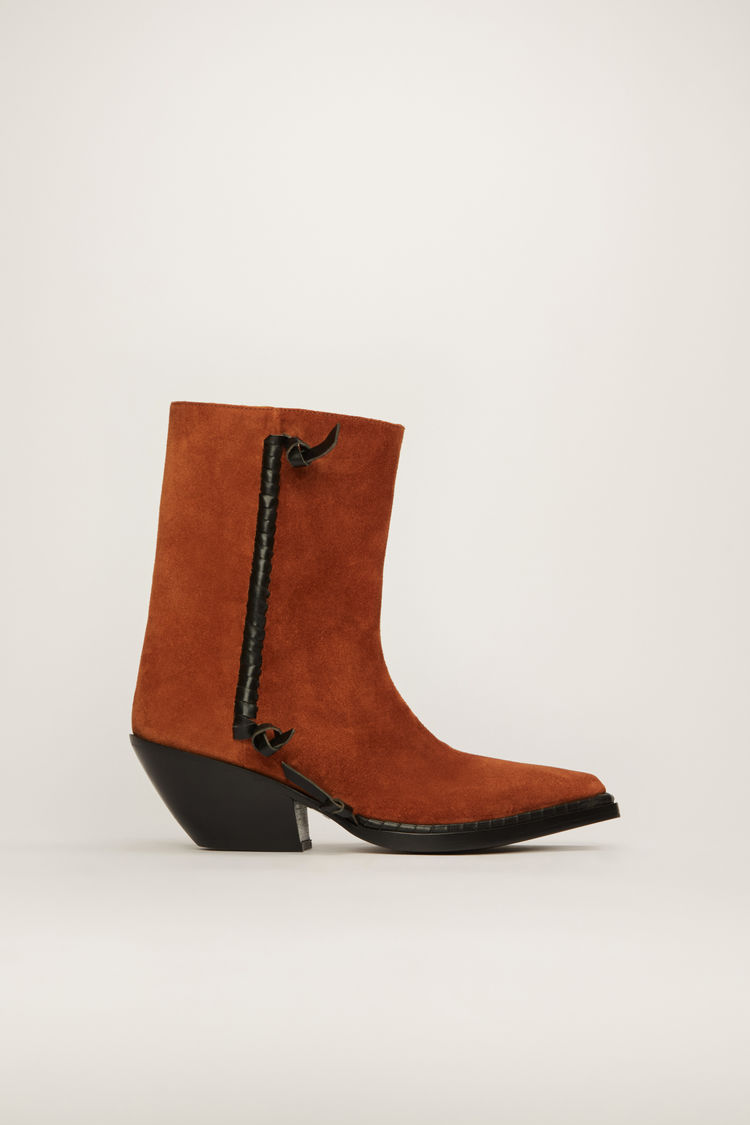 ACNE STUDIOS Suede ankle boots Rust brown