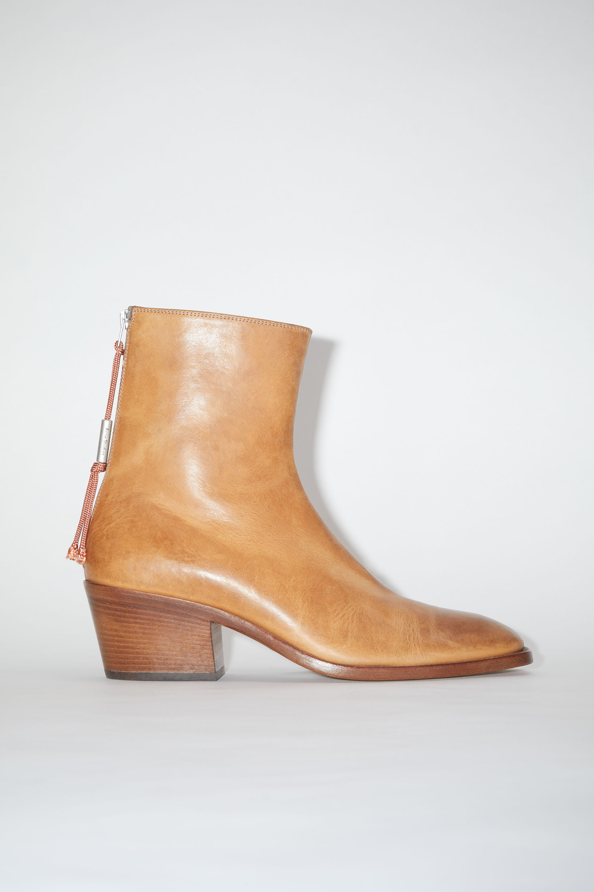 Acne Studios Leather Boots In Beige