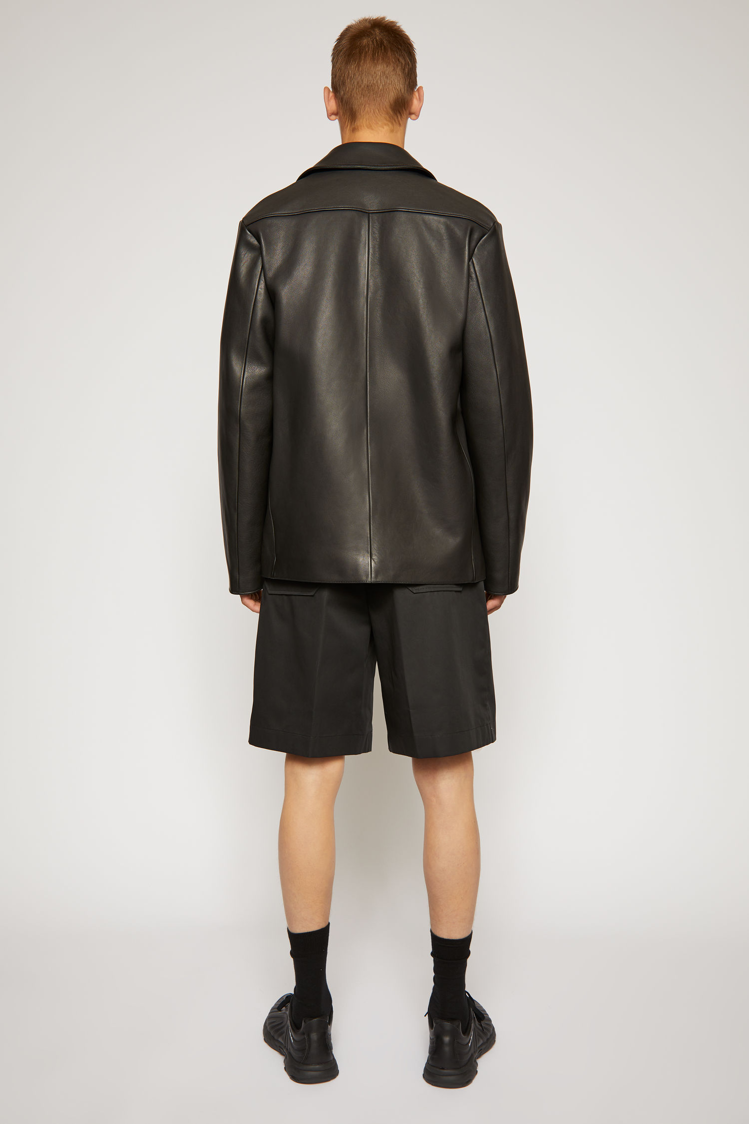 Acne Studios Leather Shirt Jacket Black