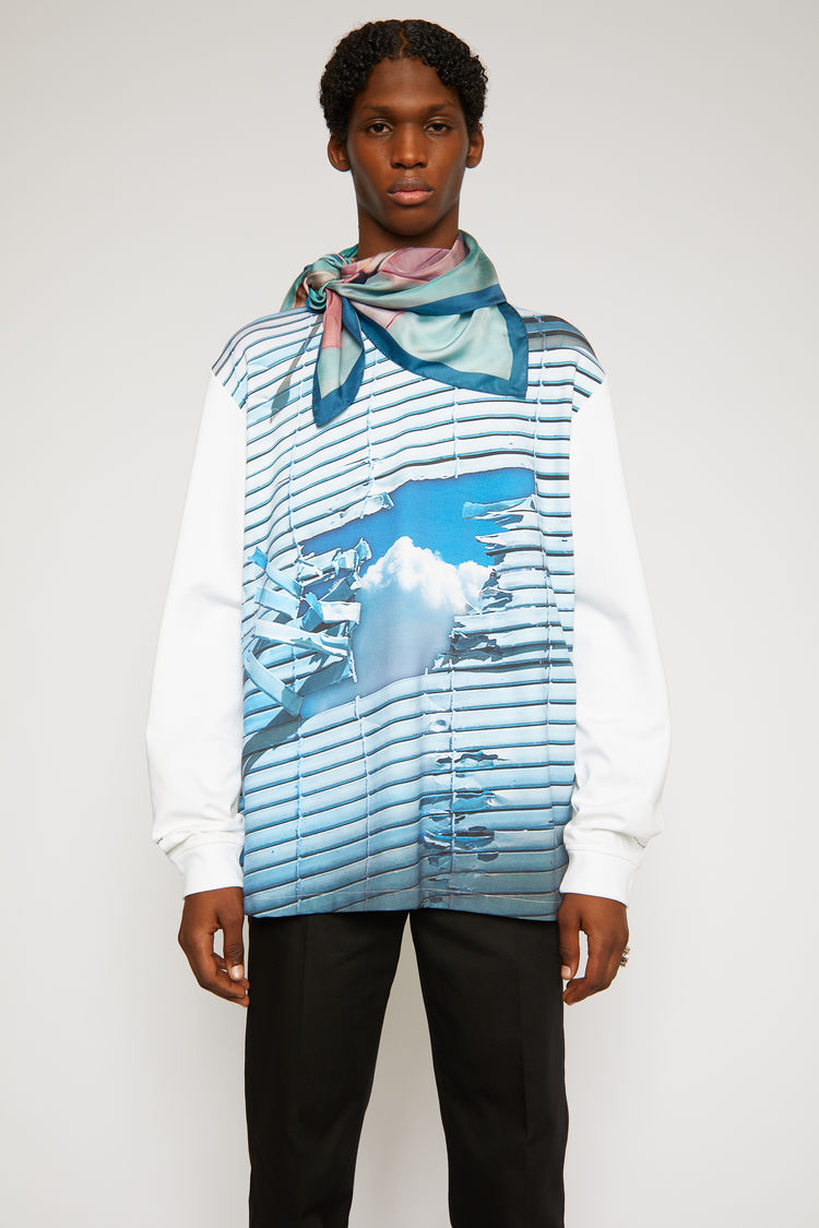 ACNE STUDIOS Surreal landscape-print t-shirt Optic White