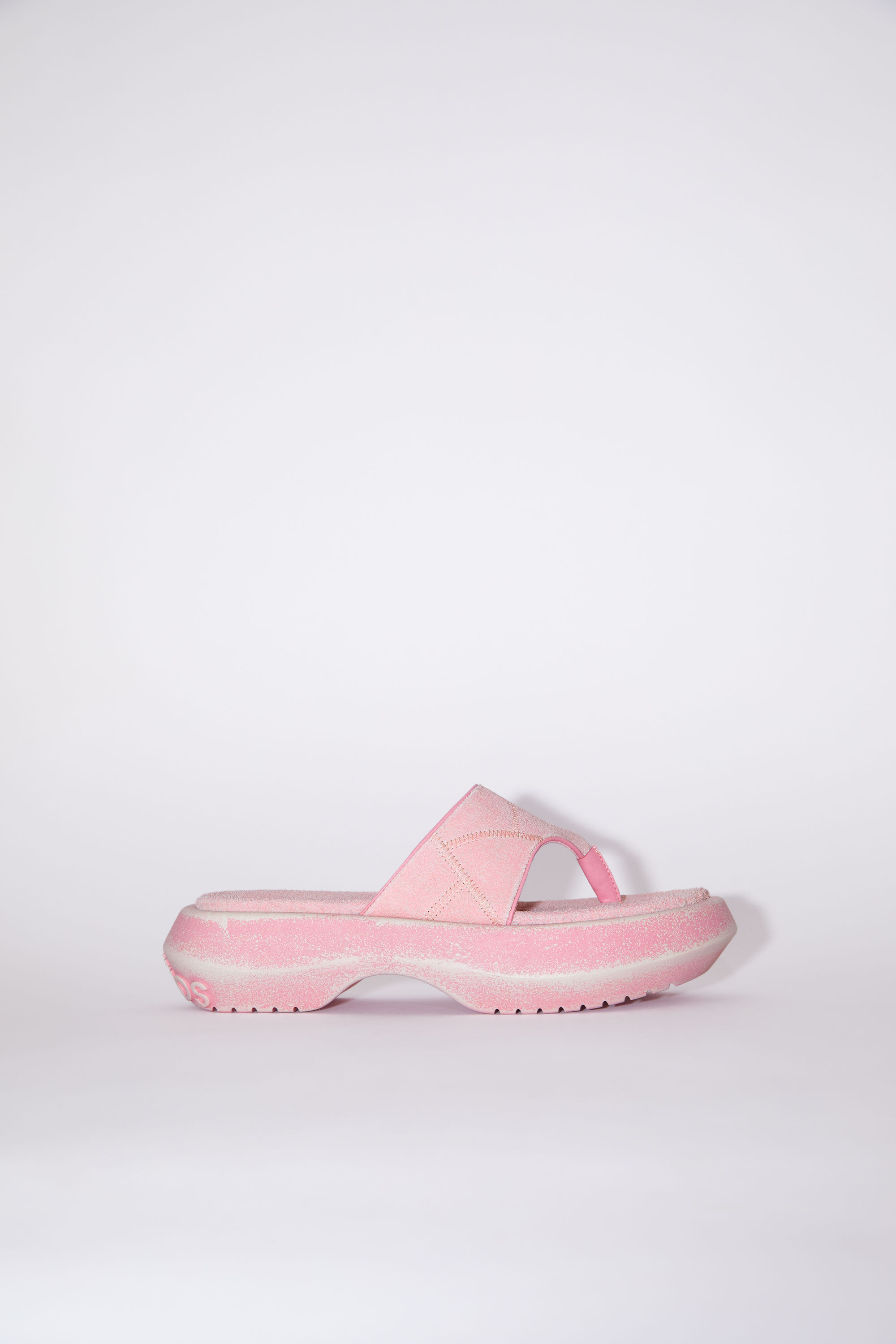 Acne Studios Reversed Leather Sandals In Blush Pink