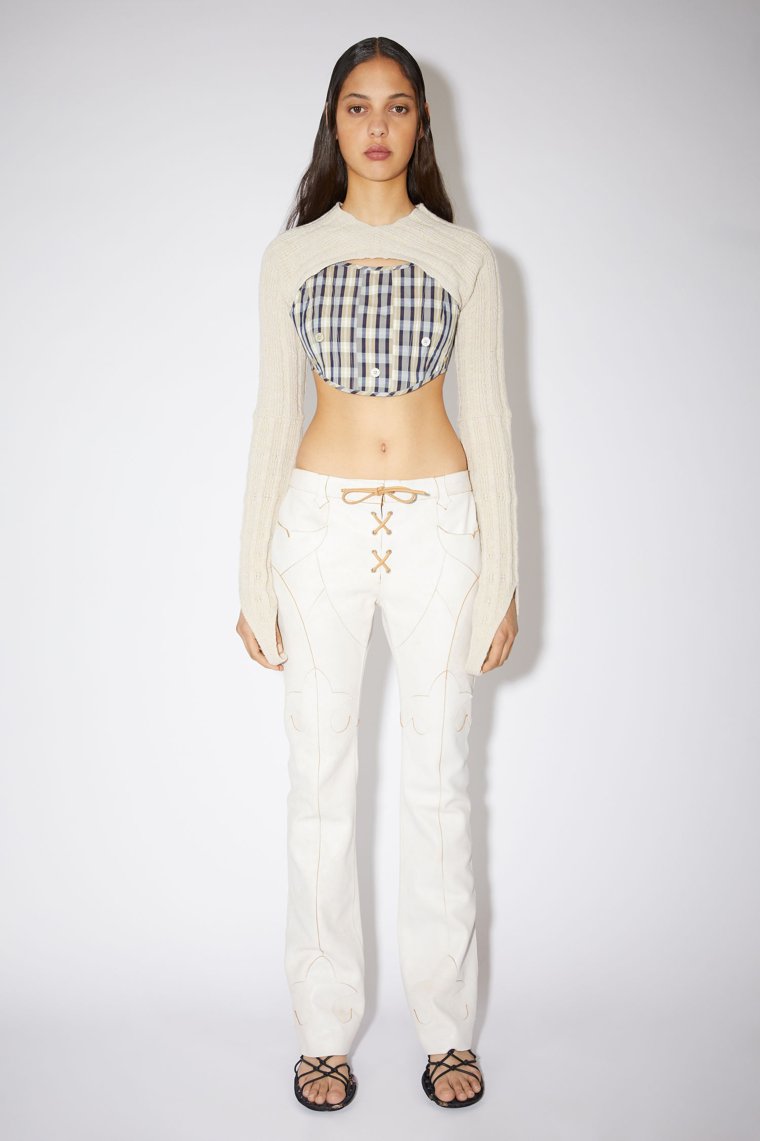 Acne Studios - Leather trousers - White 