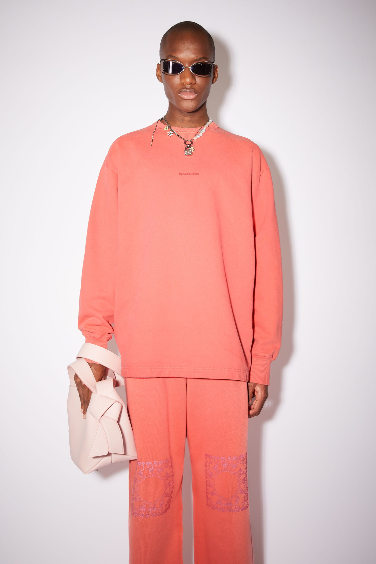 salmon pink sweatshirt