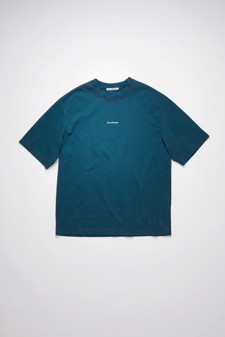 ACNE STUDIOS Reverse-logo t-shirt Deep petrol