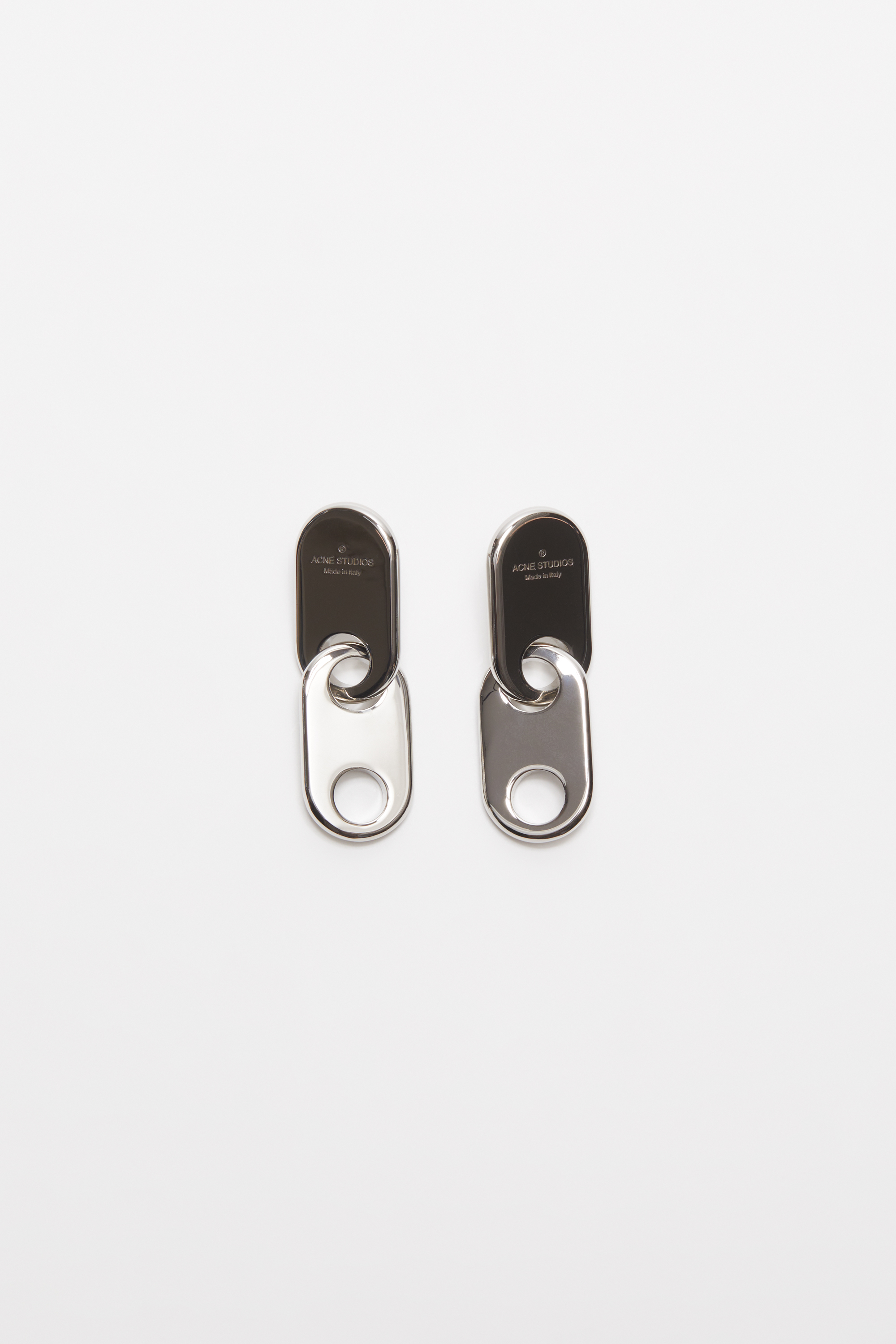 Acne Studios Chain Lock Earring In Silver