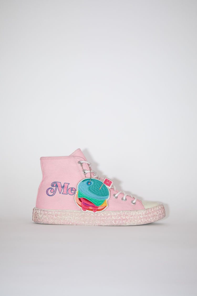 ACNE STUDIOS ACNE STUDIOS BALLOW HIGH BURGER TUMBLED W PINK/OFF WHITE PRINT HIGH TOP SNEAKERS