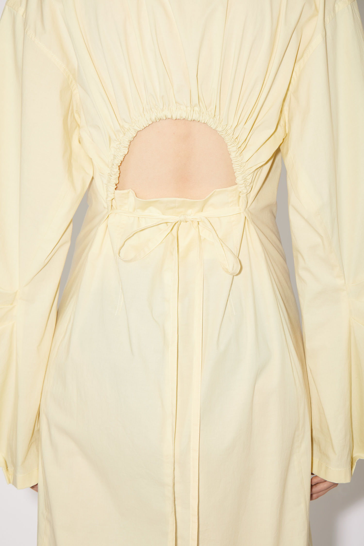 Cotton shirt dress - Pale yellow