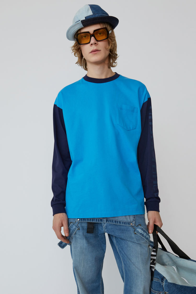 ACNE STUDIOS Two-tone t-shirt Turquoise blue