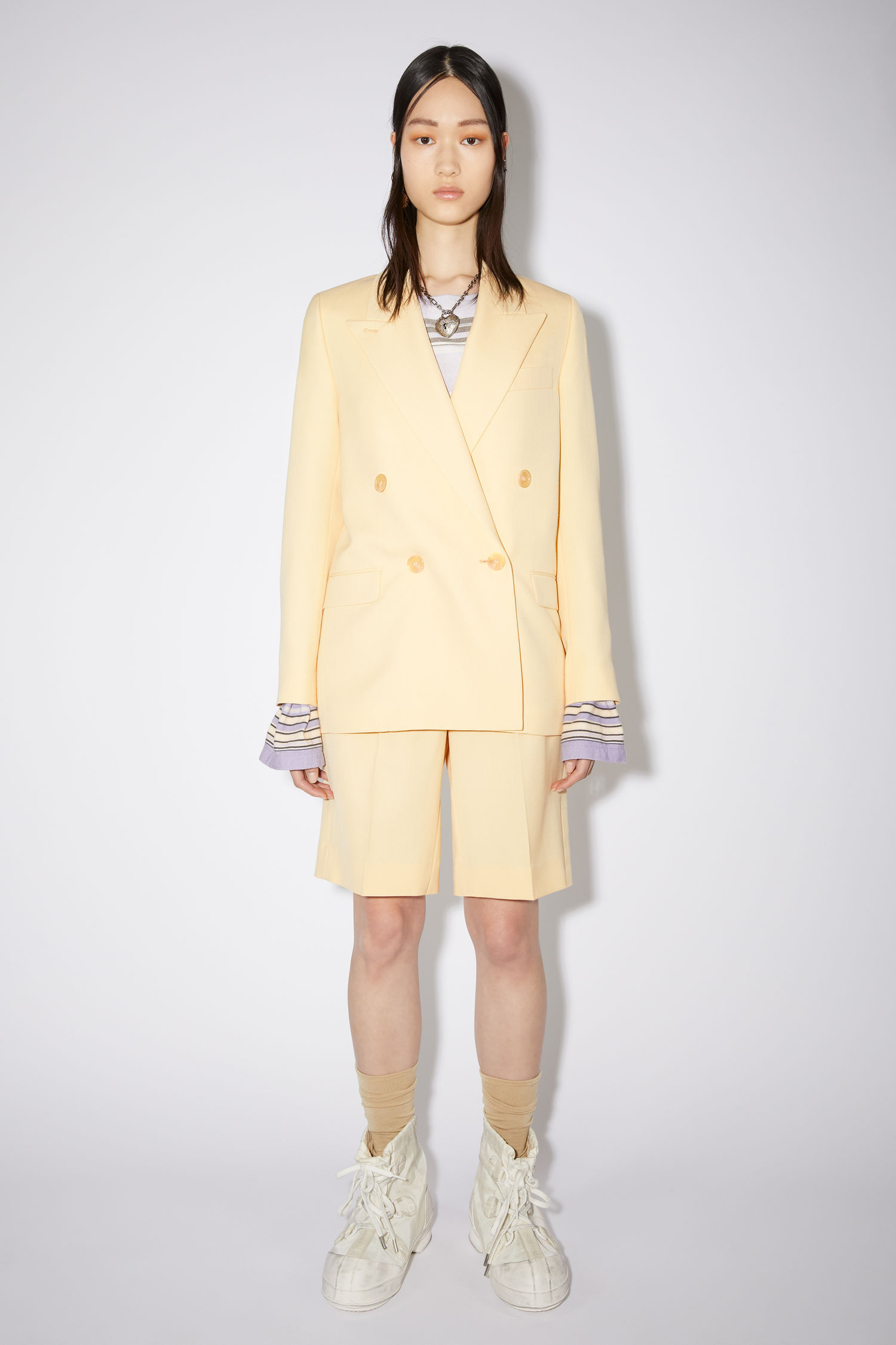 yellow tailored jacket