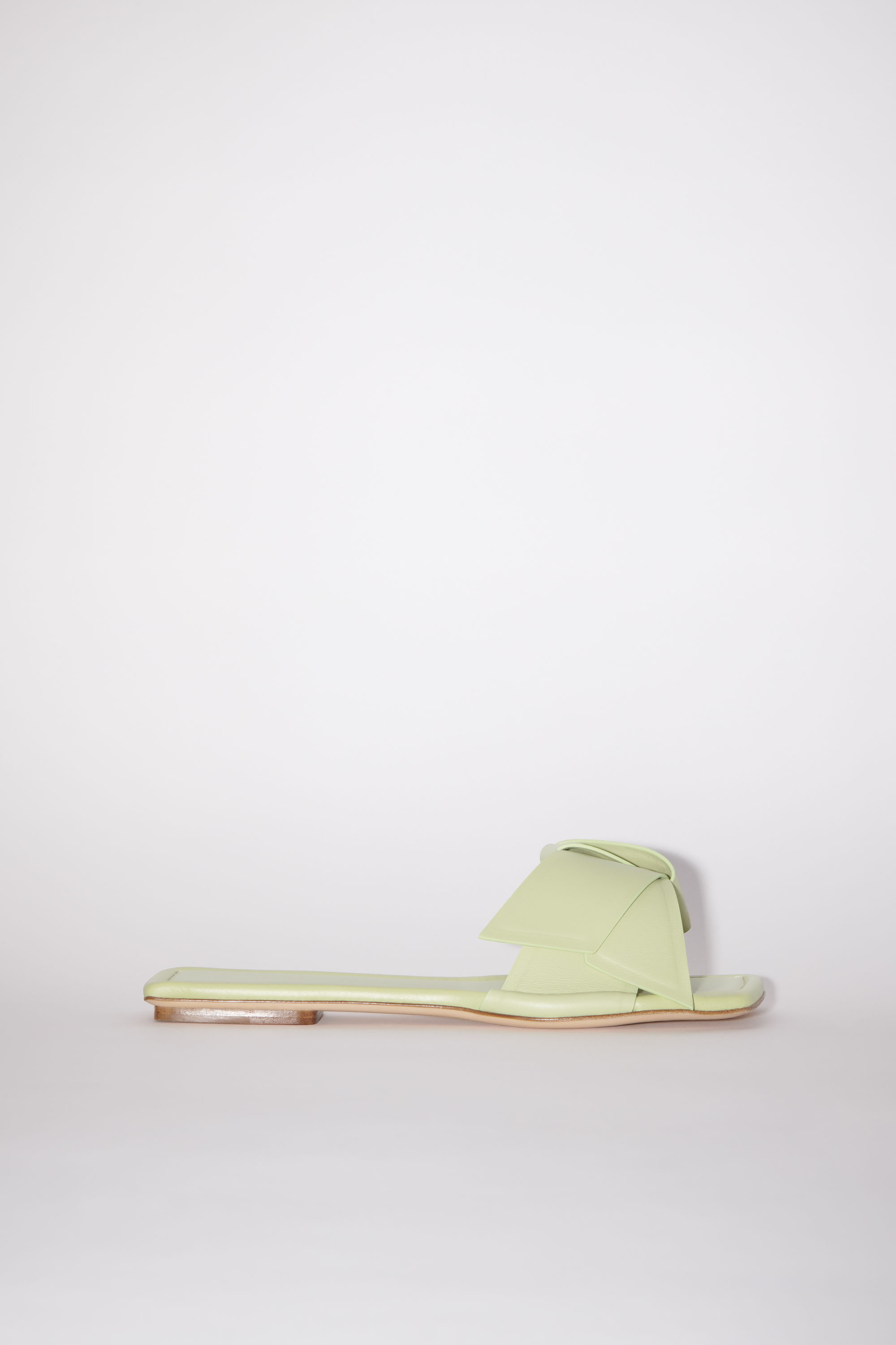 Acne Studios Musubi Leather Sandal In Dusty Green