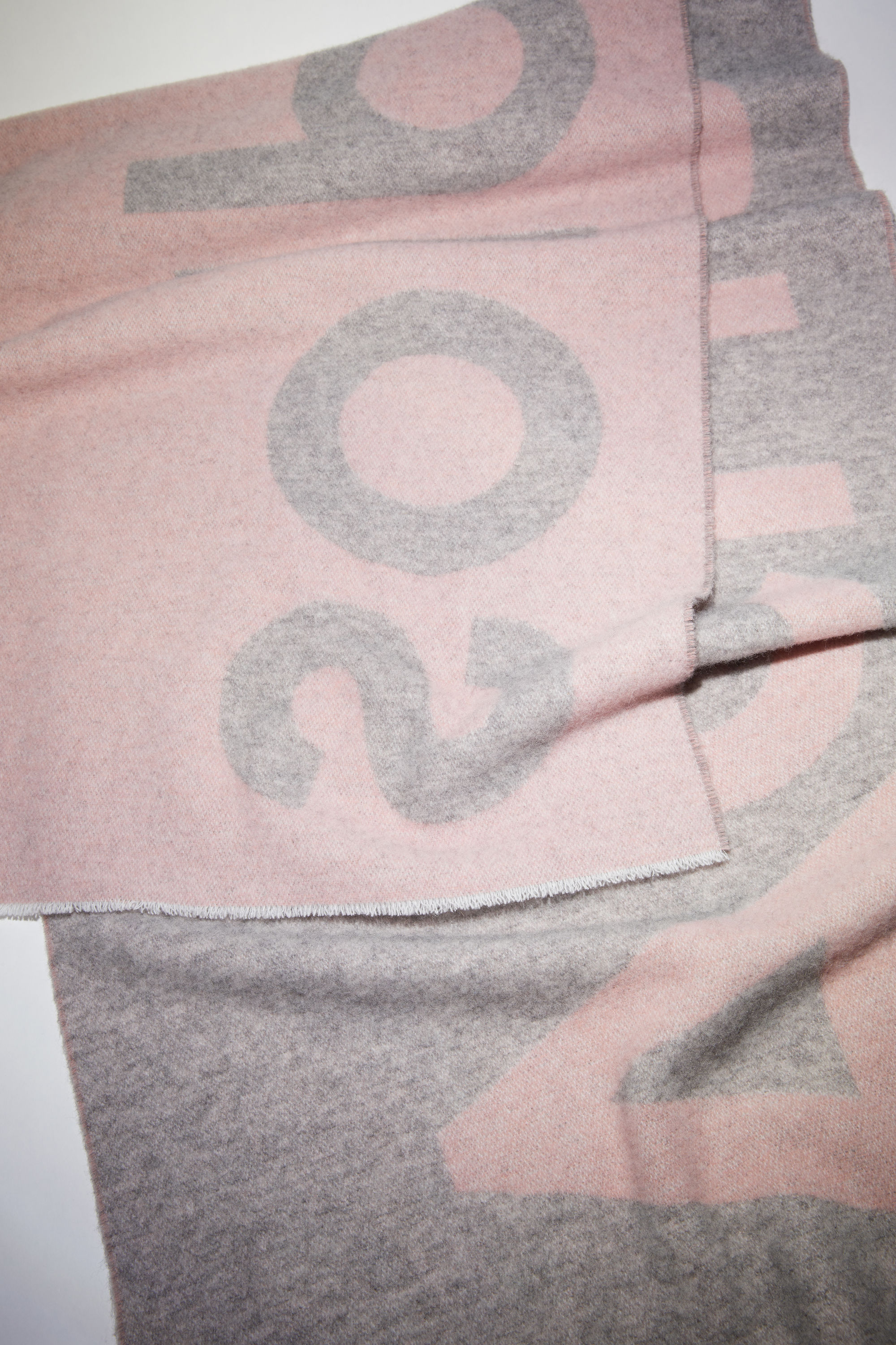 Acne Studios - Logo-jacquard scarf Light pink/grey