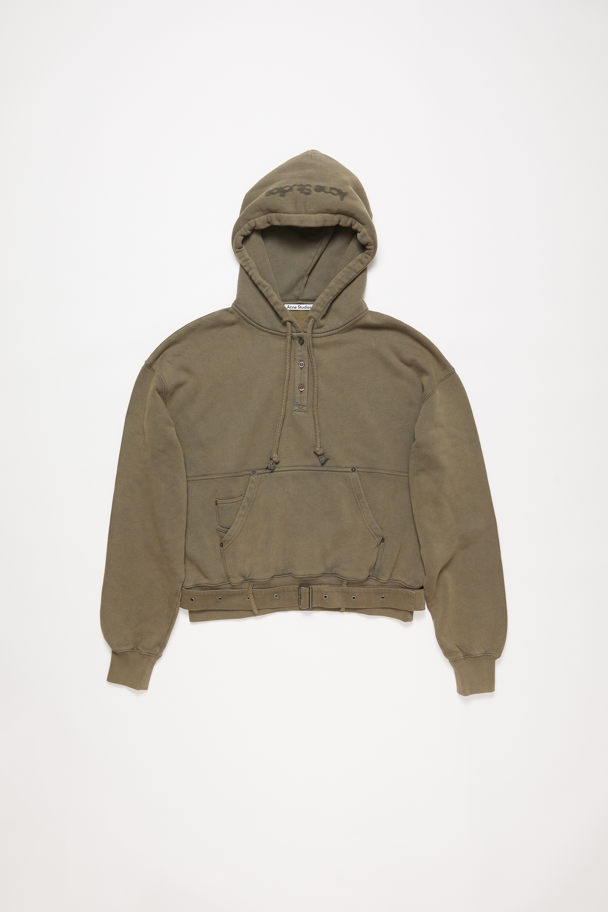 Acne Studios Hoodie Blurred Logo In Mud Brown