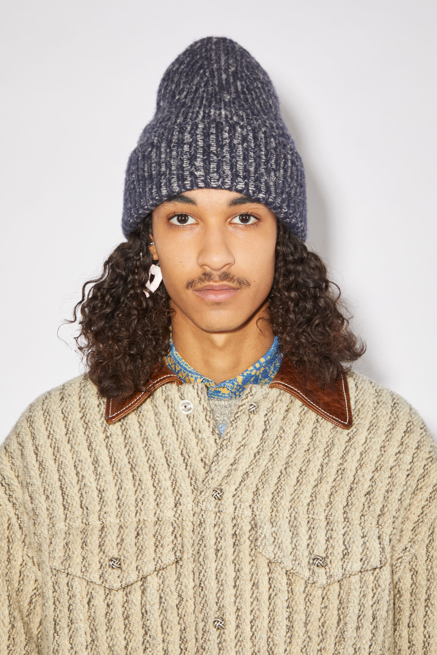 Acne Studios - Ribbed beanie hat - Navy 