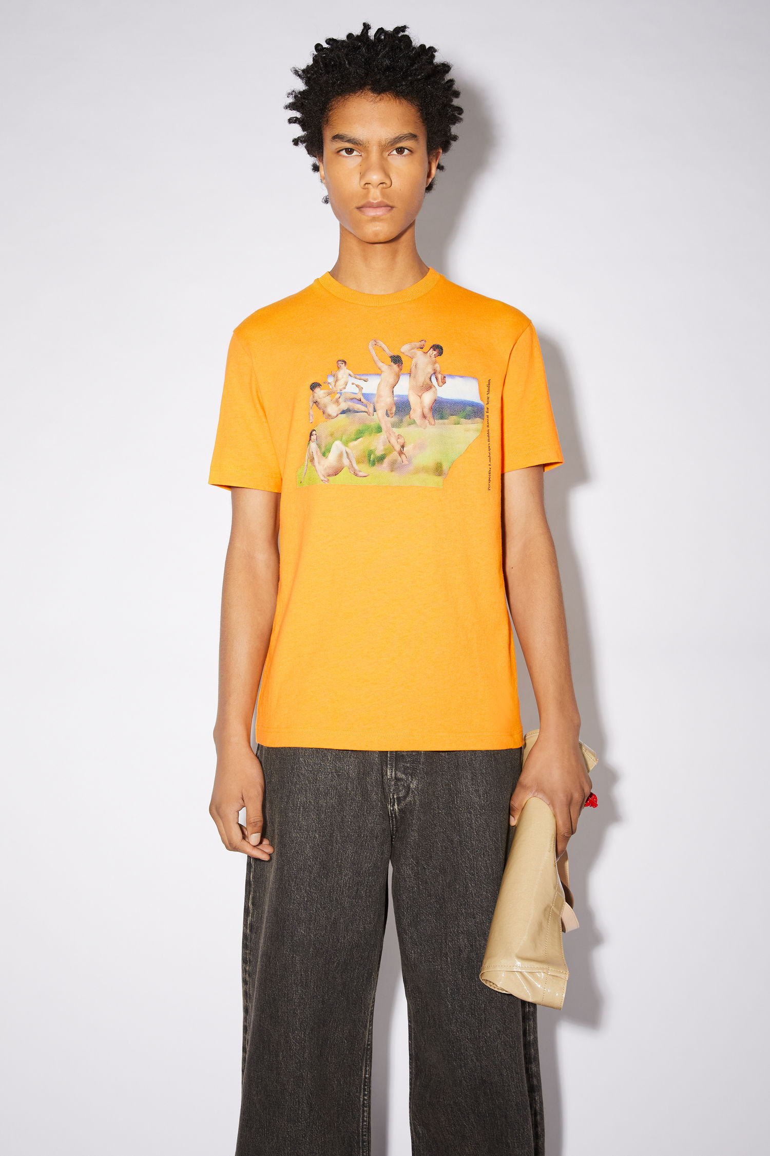 High neck t-shirt - Peach orange