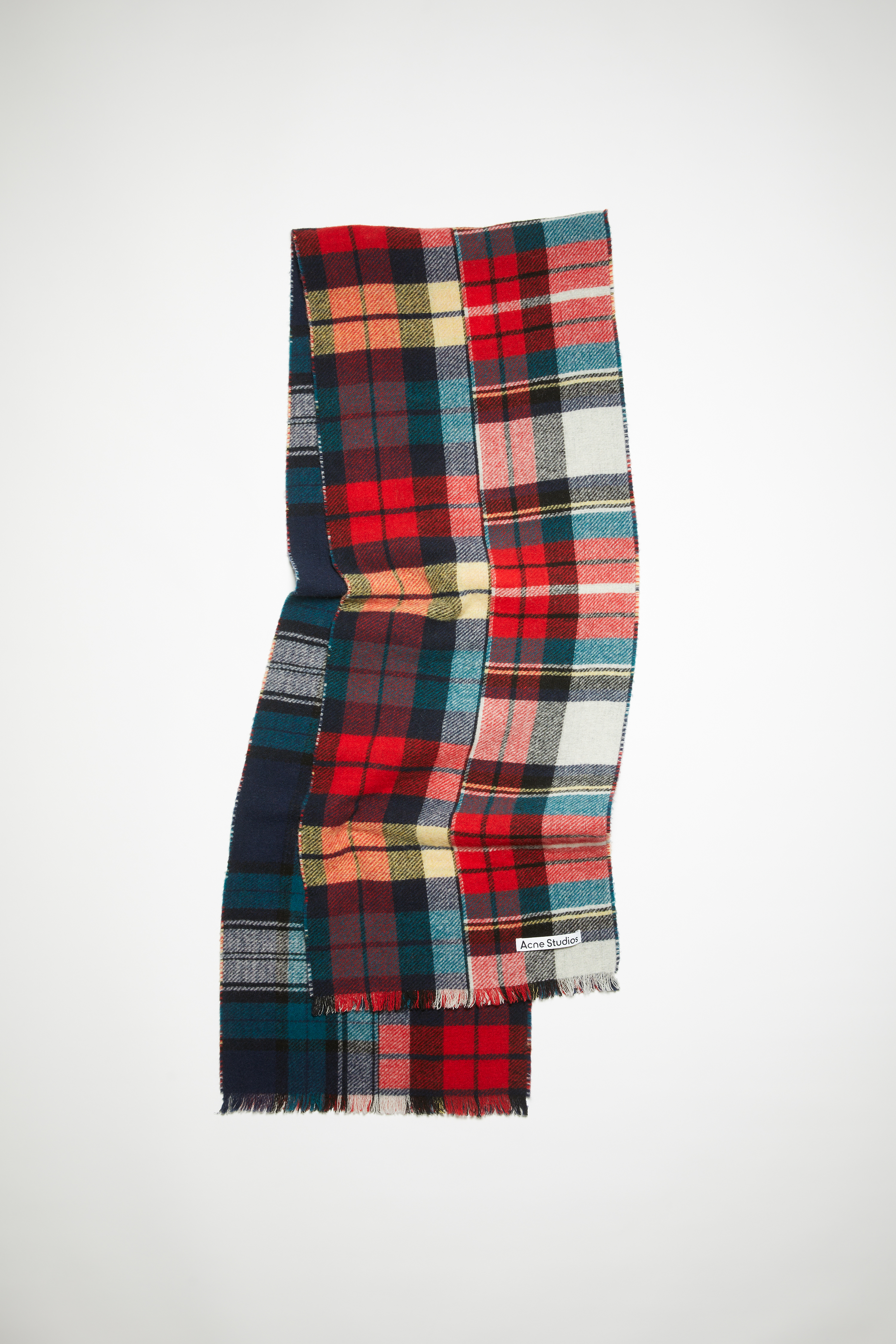 ACNE STUDIOS ACNE STUDIOS FN-UX-SCAR000294 RED/BLUE/WHITE MIXED CHECK WOOL SCARF