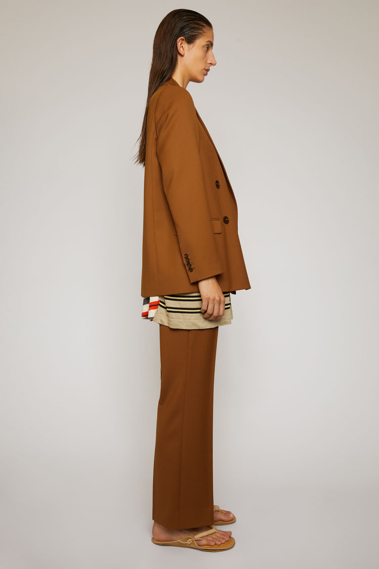 Acne Studios Double-breasted Suit Jacket Cognac Brown