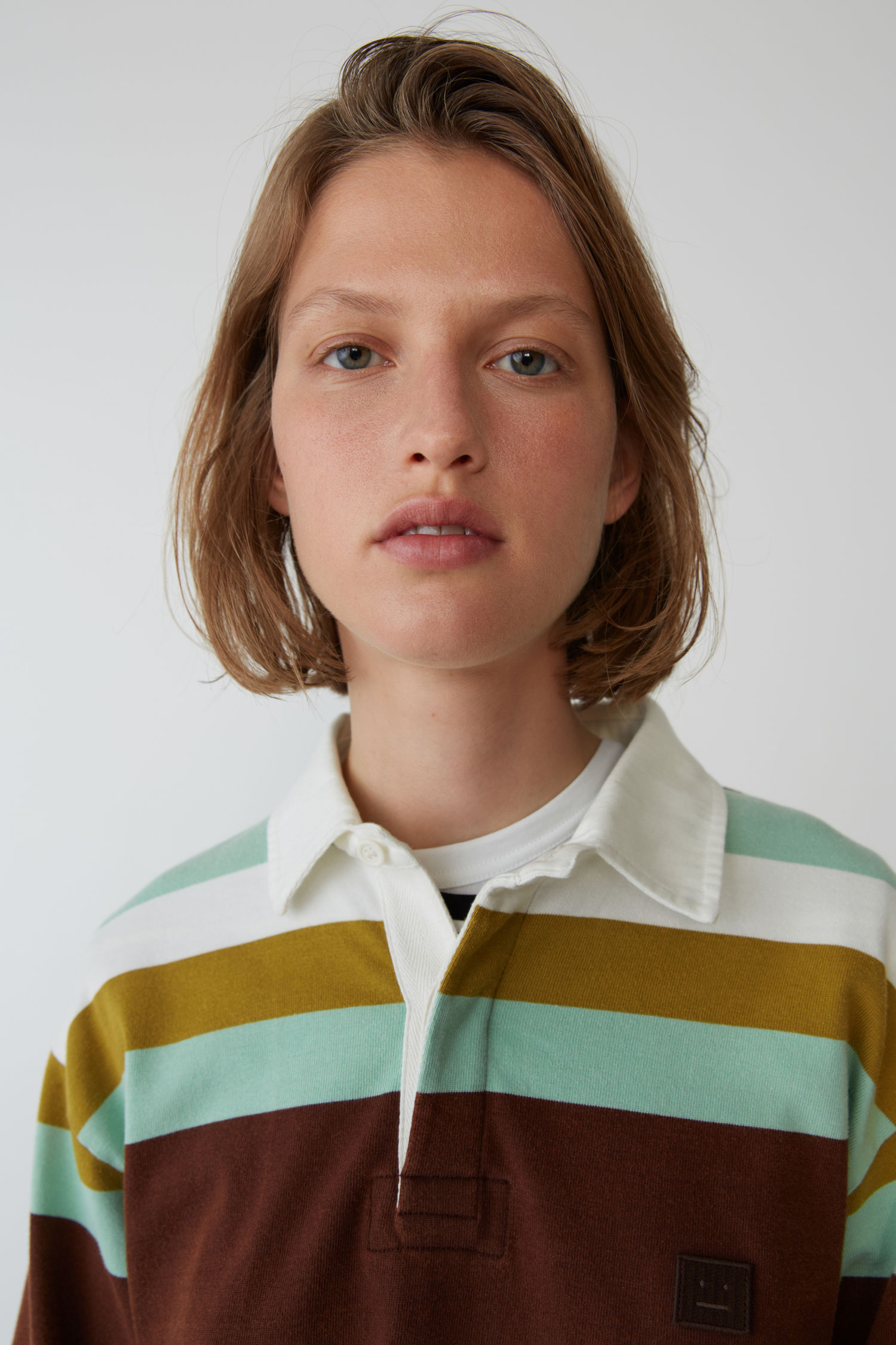 ACNE STUDIOS Rugby shirt brown/mint