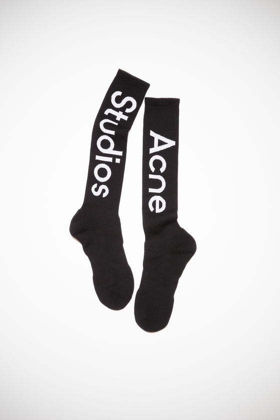 아크네 스튜디오 양말 Acne Studios Logo-jacquard socks - Black