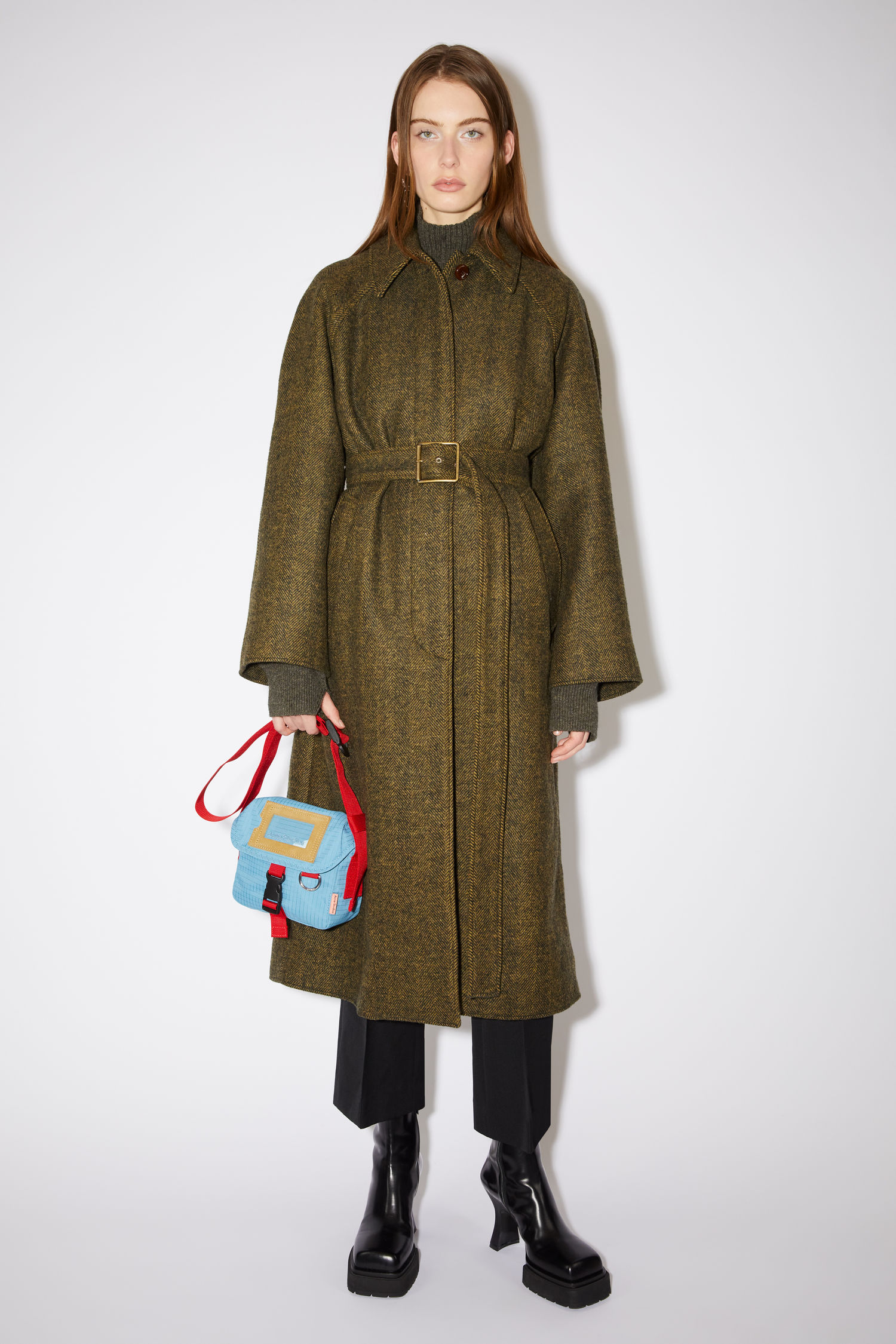 Acne Studios MINI NYLON MESSENGER BAG Pale blue/red