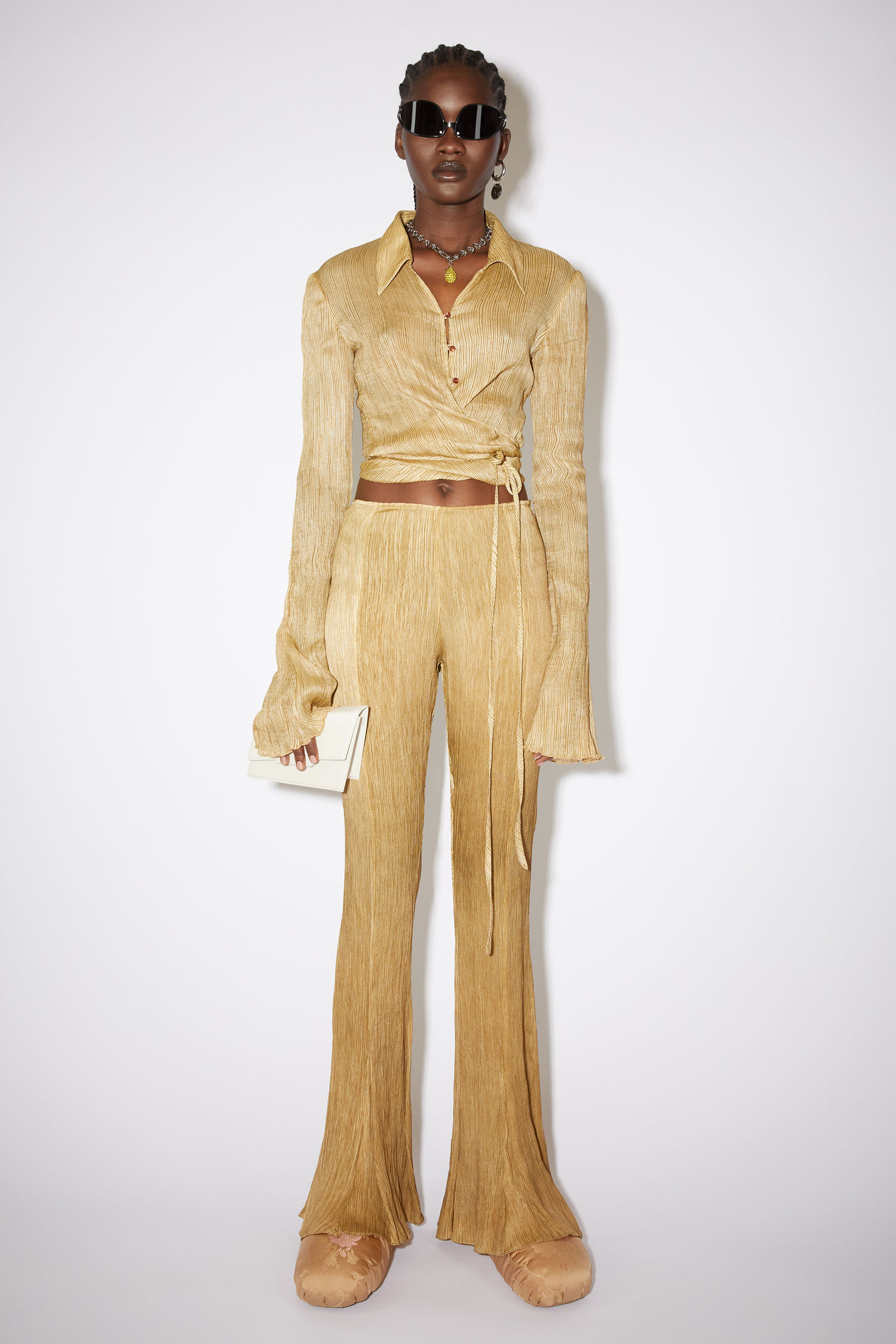 Acne Studios - Crinkled silk flared 