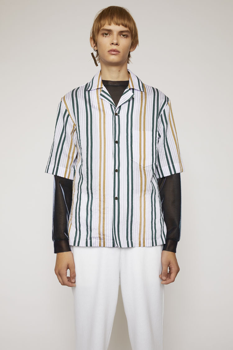 ACNE STUDIOS Striped cotton-blend shirt Green/lilac