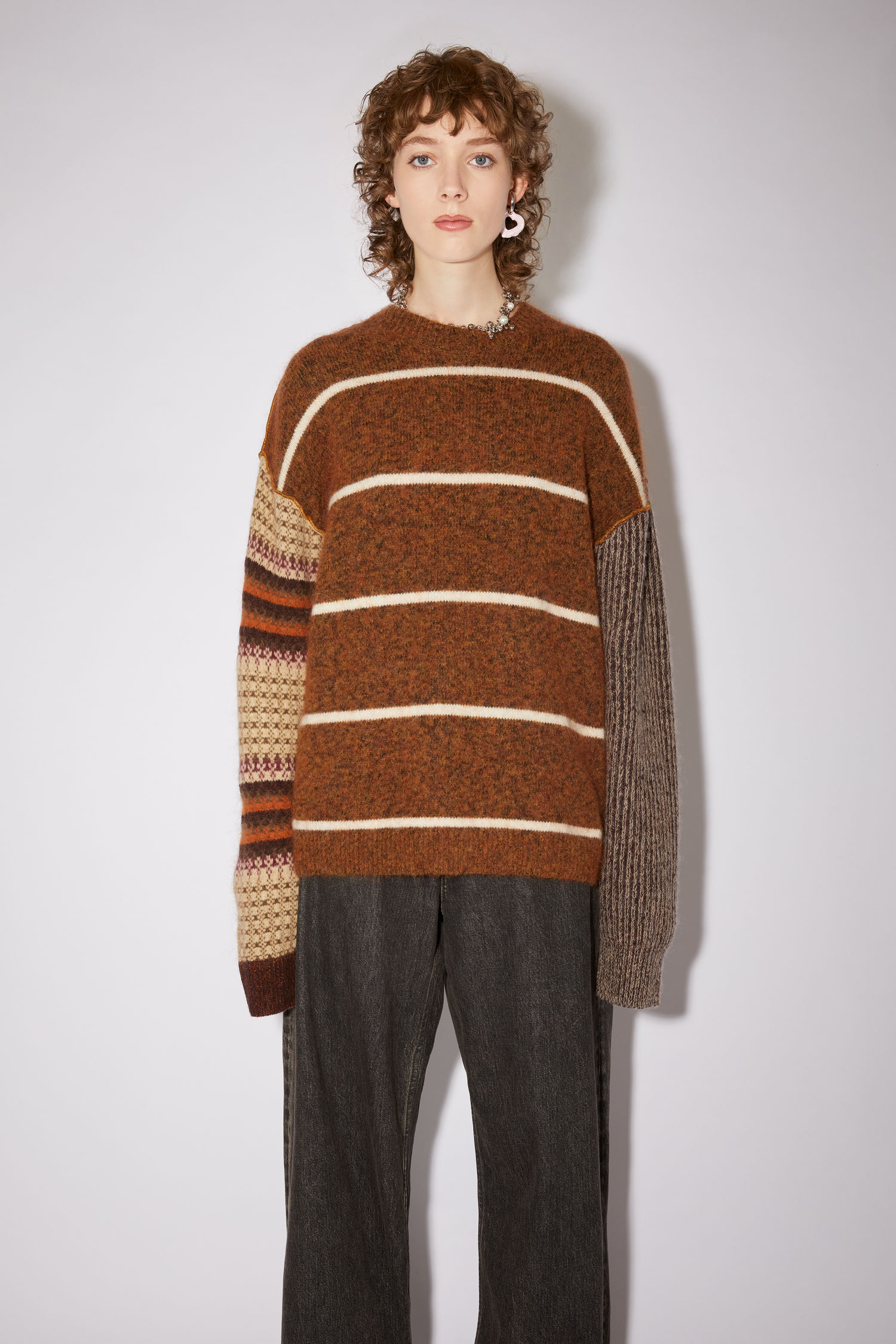 レディース ACNE - acne studios モヘアニット コニャックブラウンの