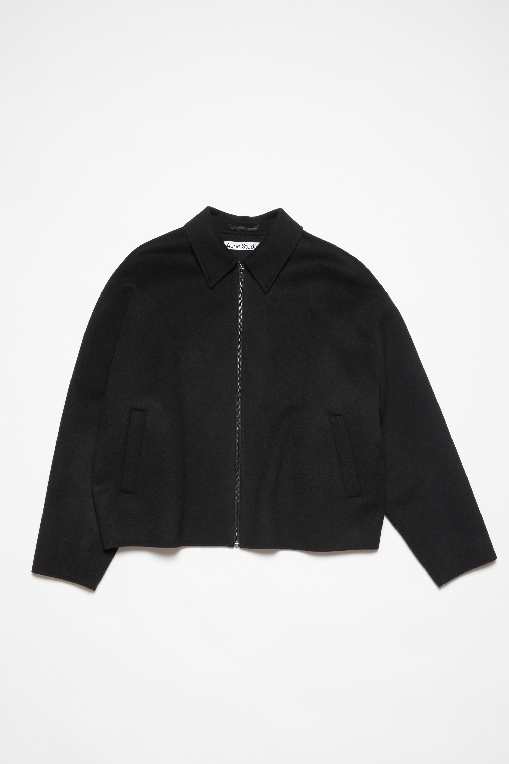 Acne Studios Wool Zipper Jacket In Black
