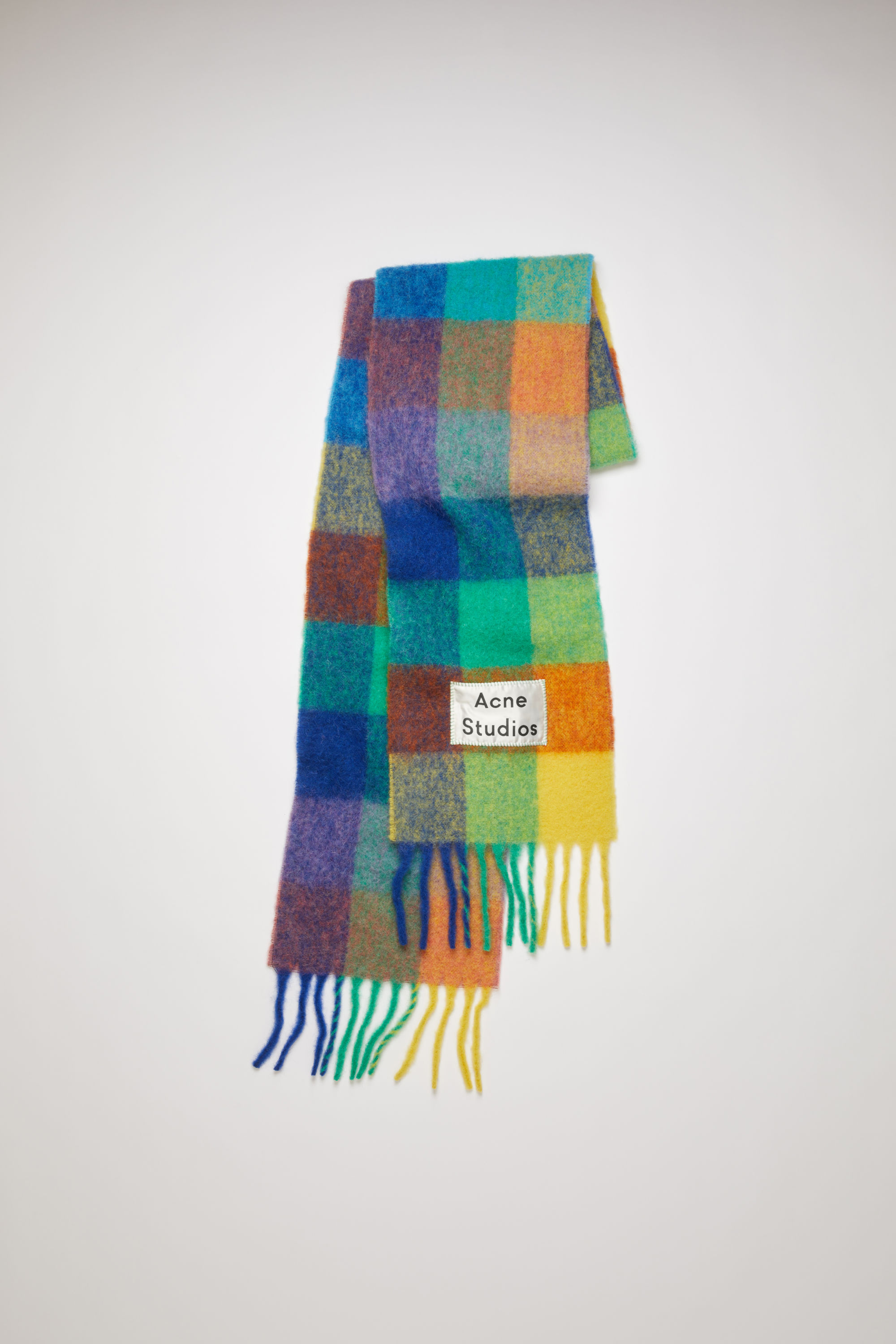 Acne Studios Acne Studios Fn Ux Scar000029 Blue Orange Green Multi Check Scarf From Acne Studios Shefinds