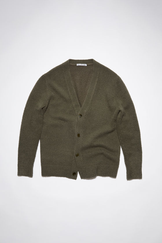 Wool-blend v-neck cardigan - Forest green