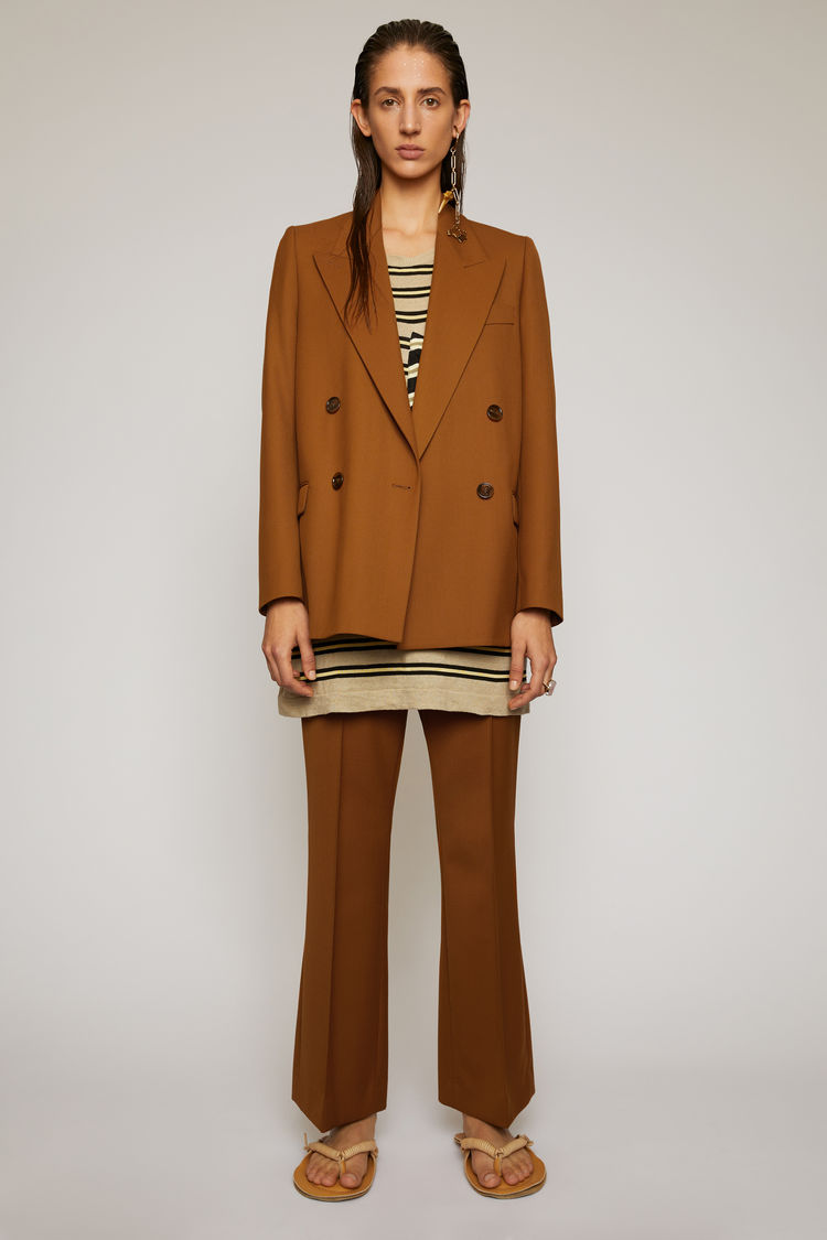 ACNE STUDIOS Double-breasted suit jacket Cognac brown