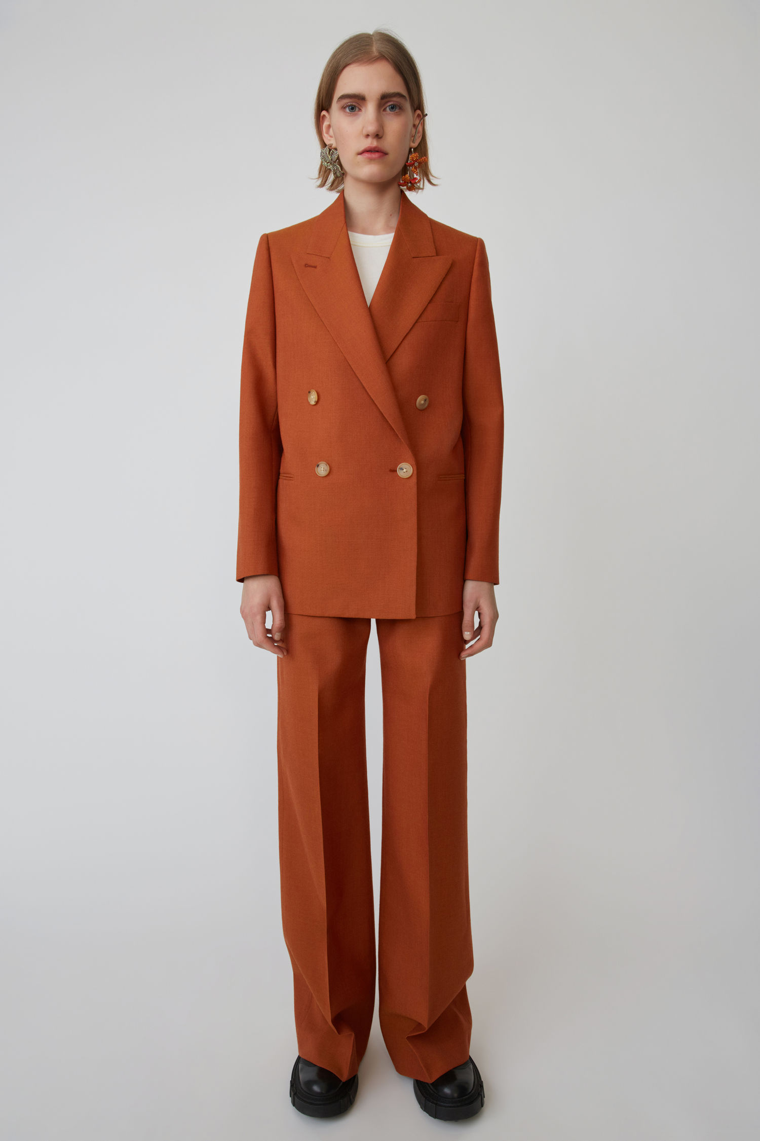ACNE STUDIOS Double breasted suit jacket orange